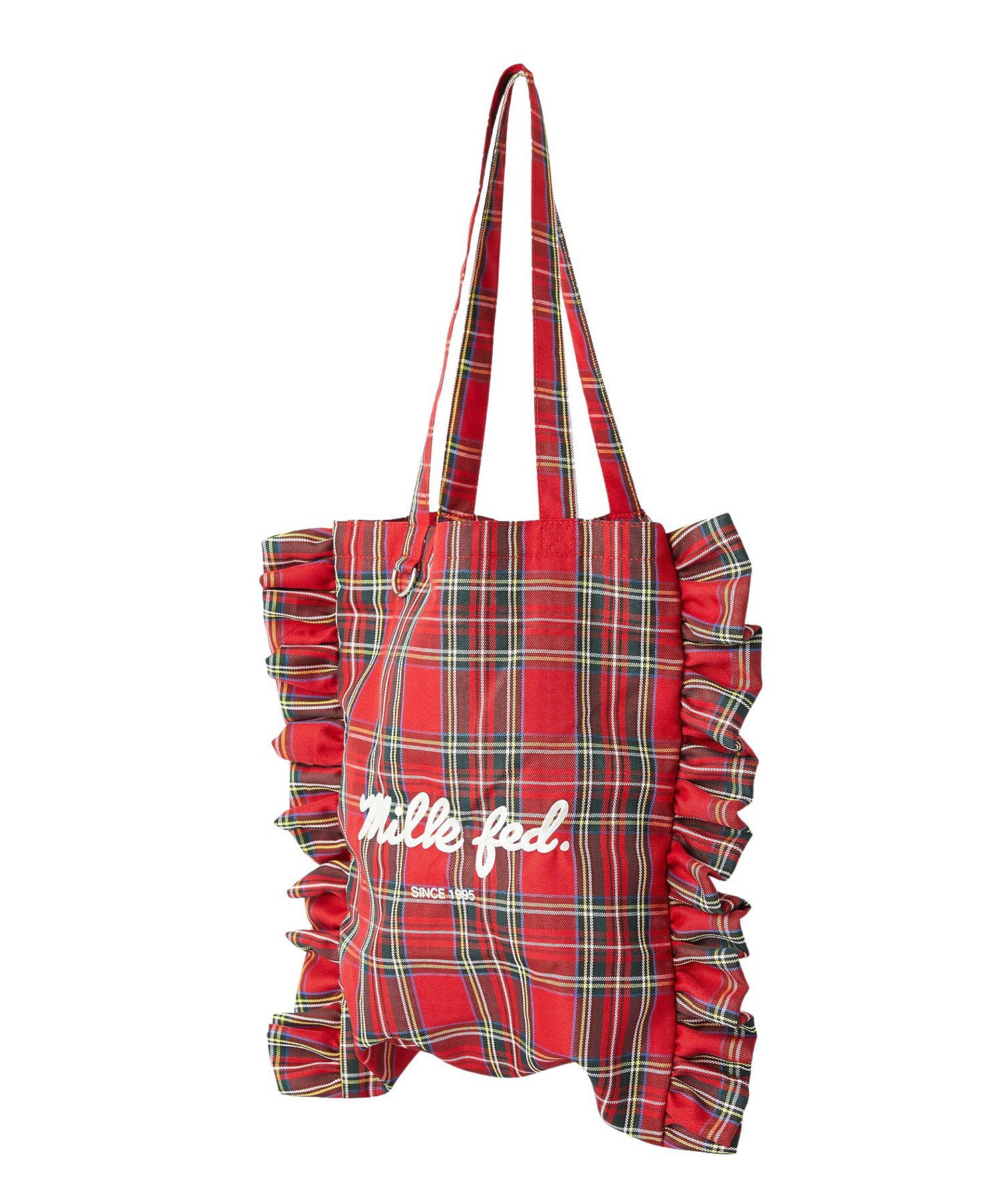 FRILLED TARTAN TOTE BAG