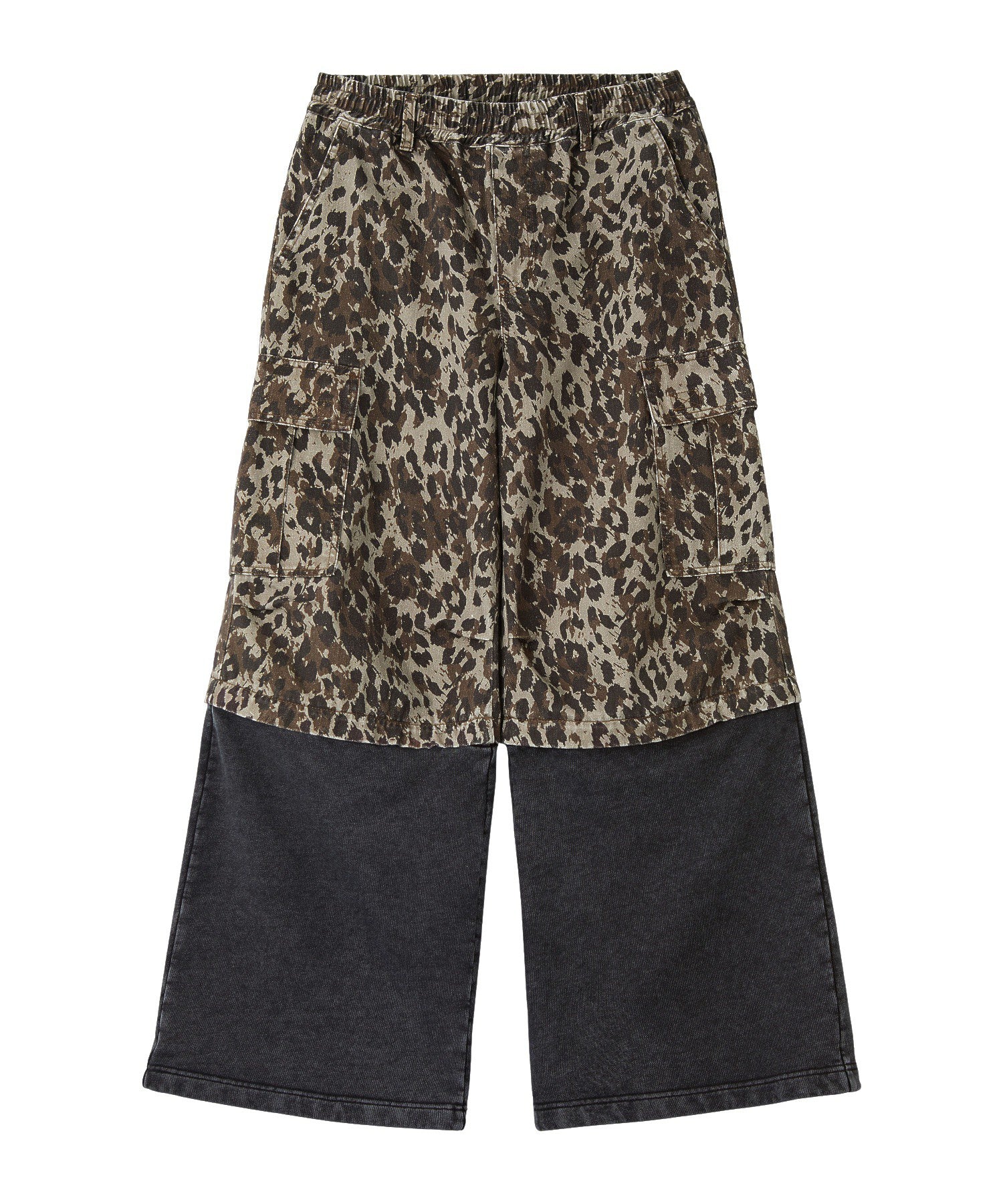 JERSEY MIX 2WAY WIDE LEG CARGO PANTS