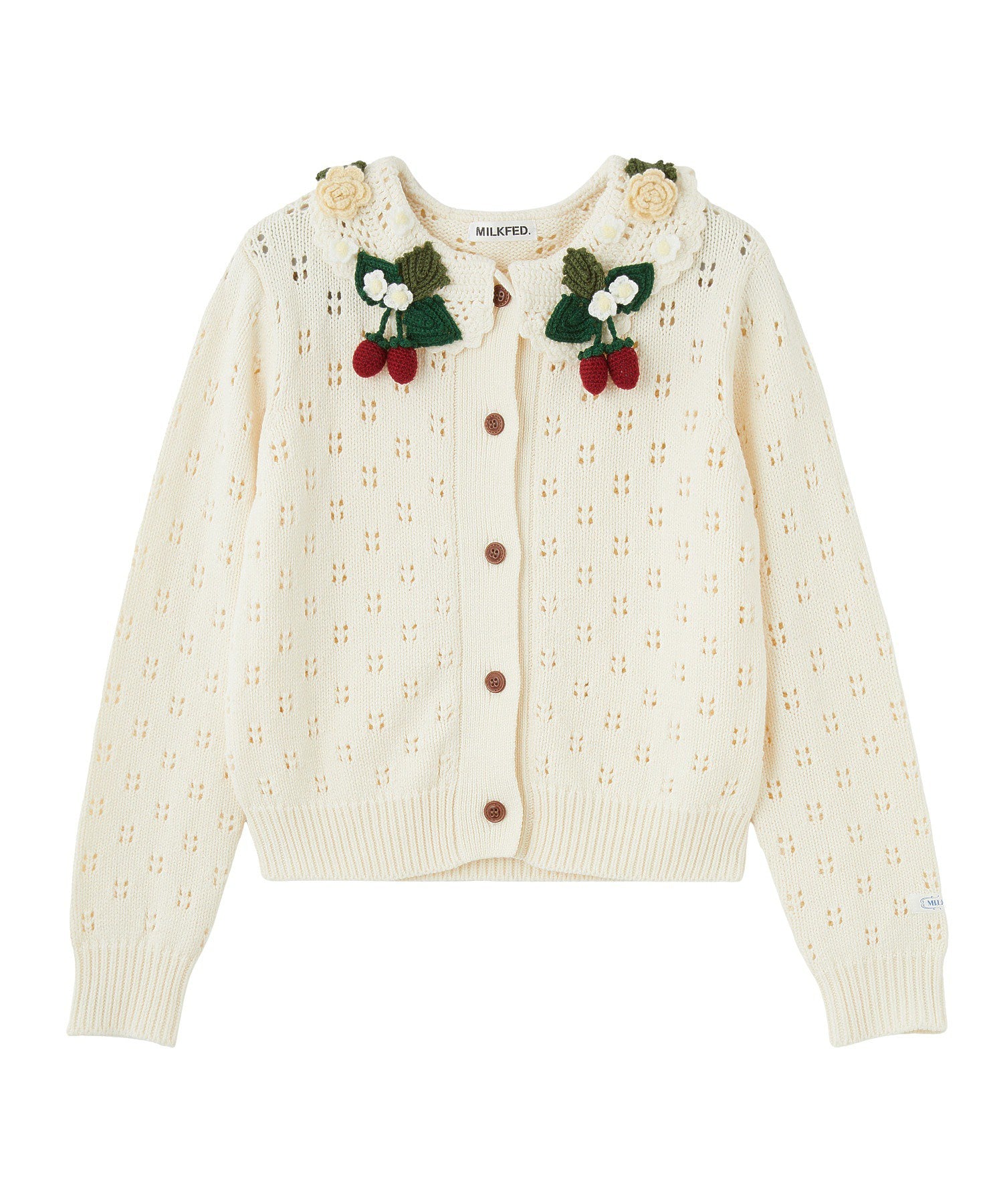 STRAWBERRY FLOWER KNIT CARDIGAN