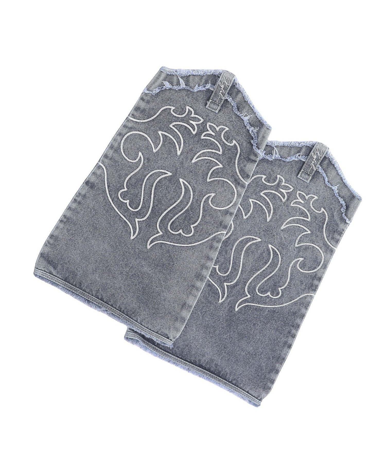 EMBROIDERED DENIM LEG WARMER