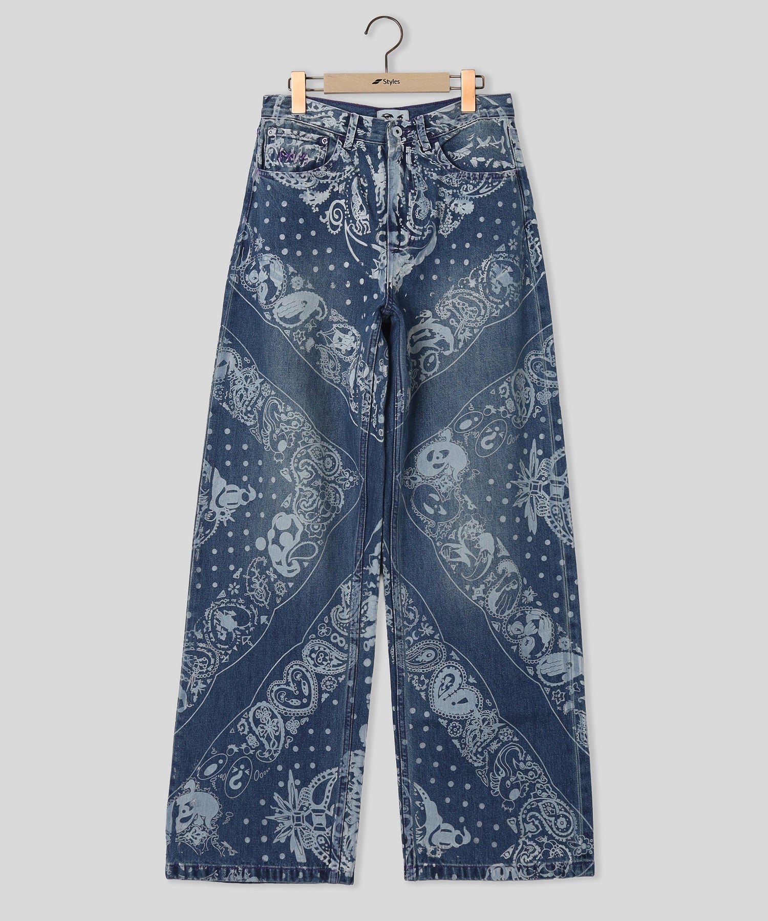 PERKS AND MINI/パークスアンドミニ/COCO BANDANA OVER PRINT JEANS 80104
