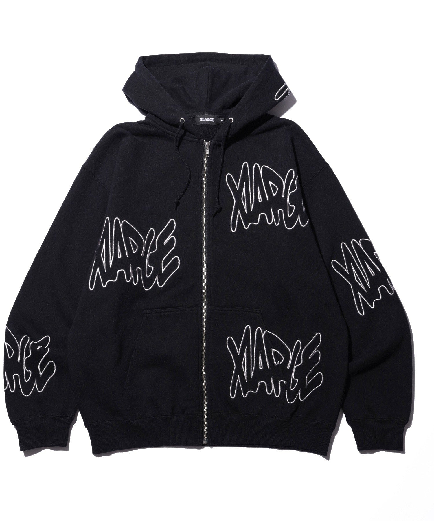 ALLOVER LOGO ZIP HOODED SWEATSHIRT