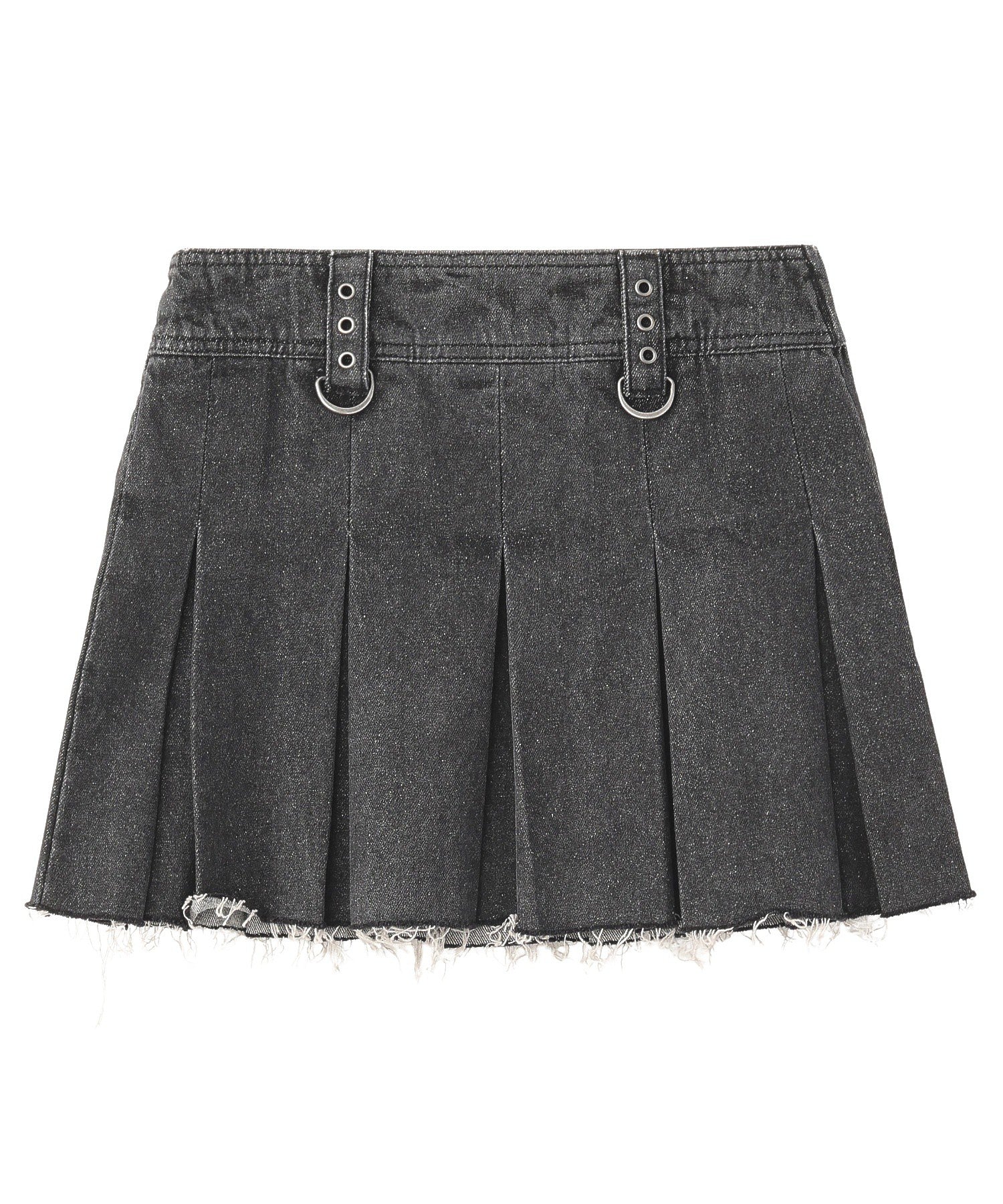 BOX PLEAT DENIM MINI SKIRT