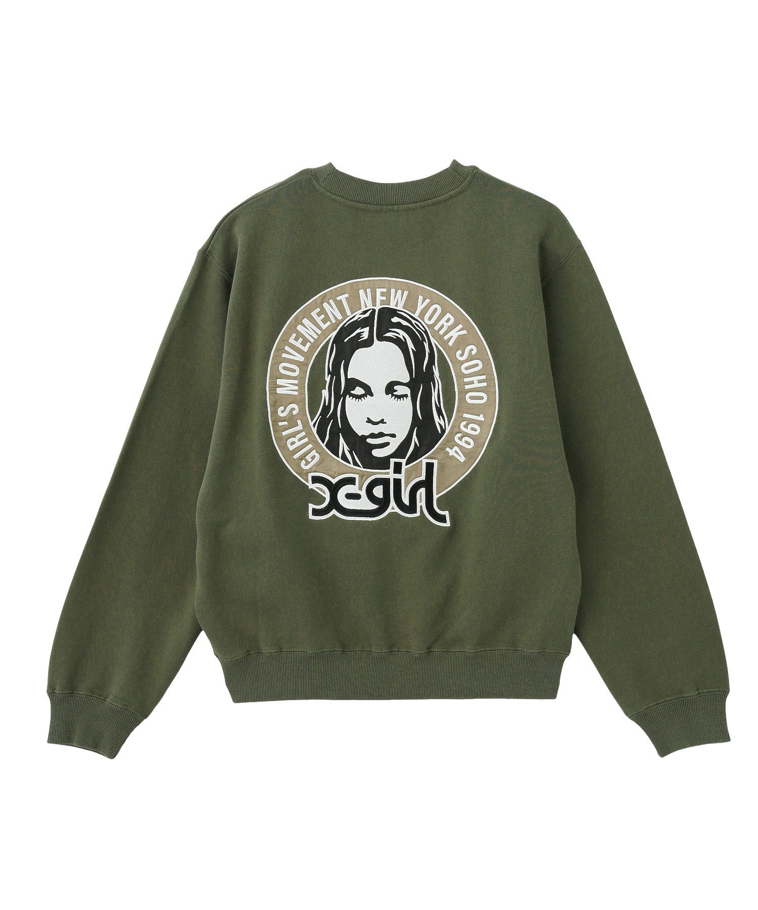 FACE IN CIRCLE LOGO PATCH CREWNECK SWEATSHIRT