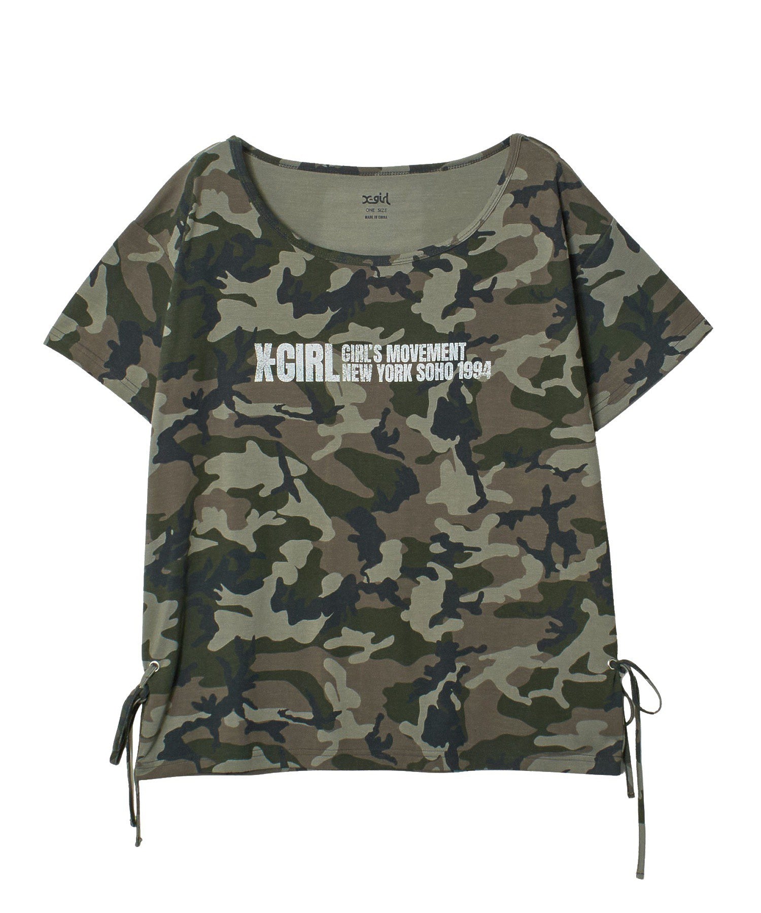 RIBBONED HEM FADED LOGO S/S TEE