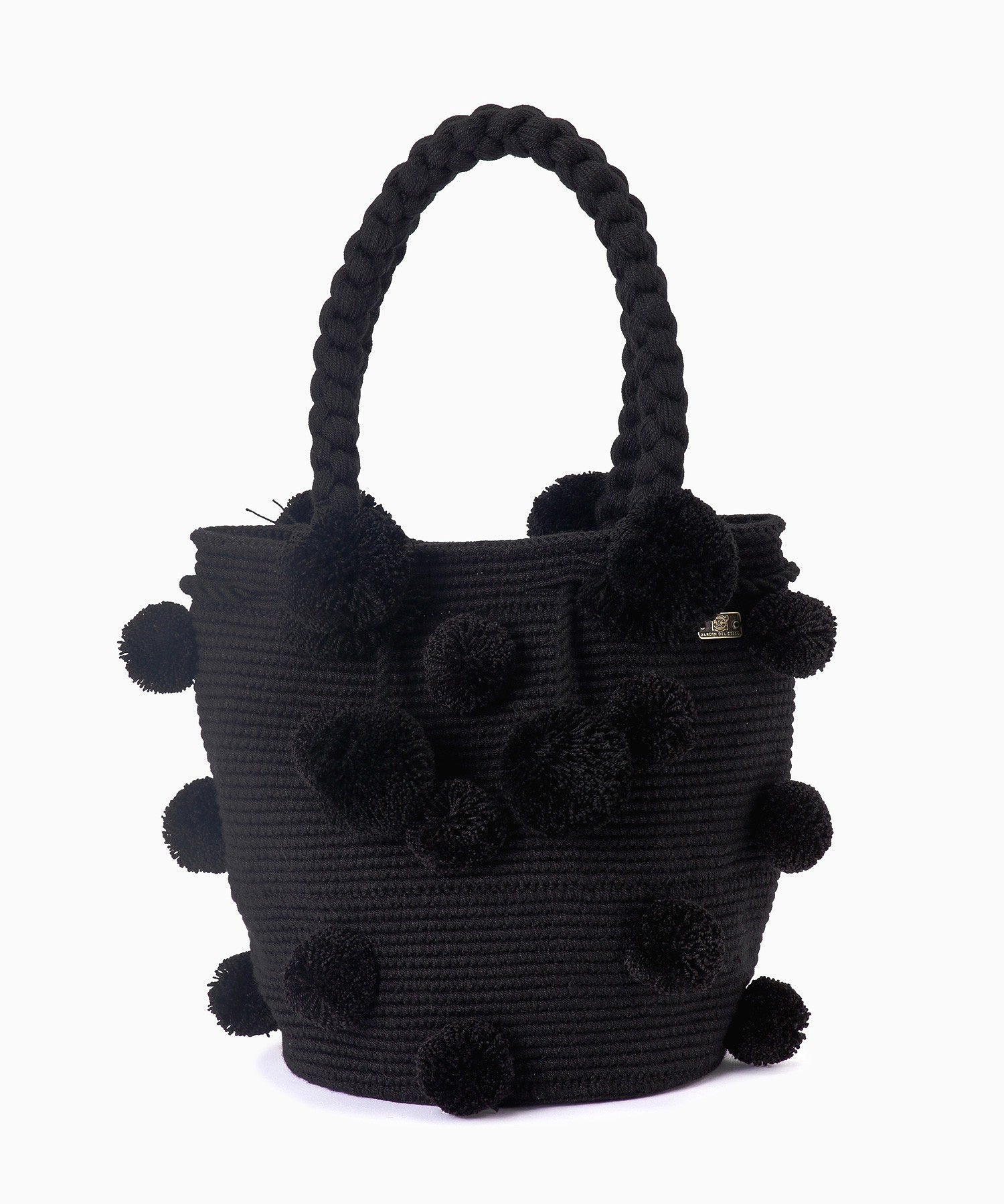 <ブラックROSE BUD限定カラー>ポンポン付きミニバッグ