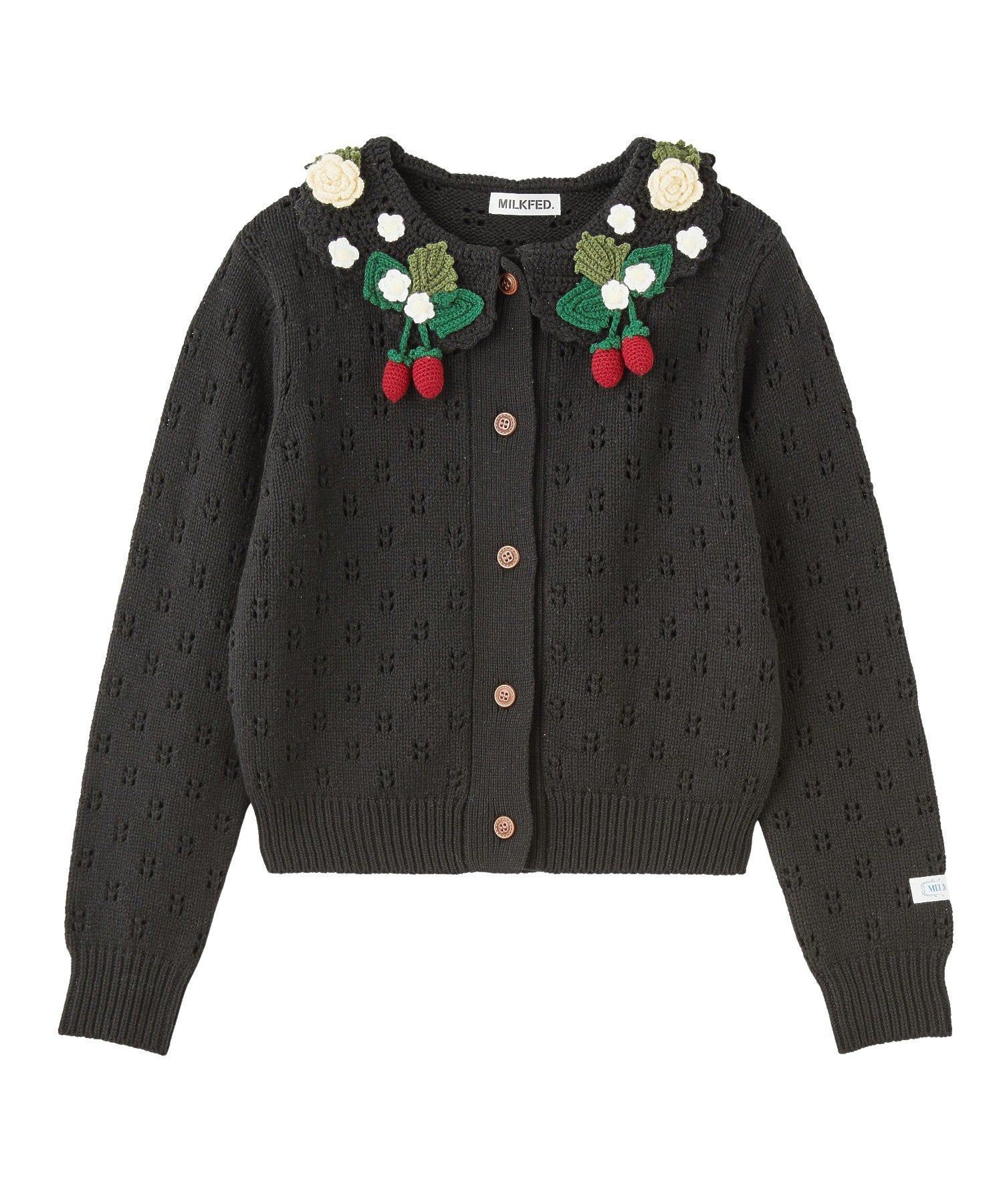 STRAWBERRY FLOWER KNIT CARDIGAN