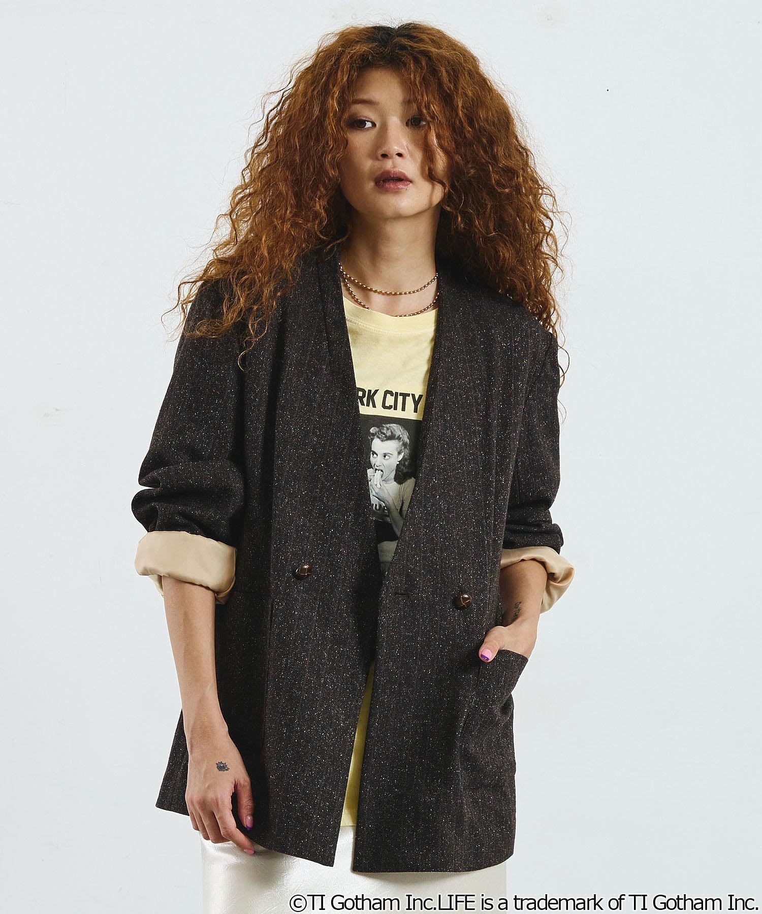 CREOLME/SILK NEP TWEED JACKET