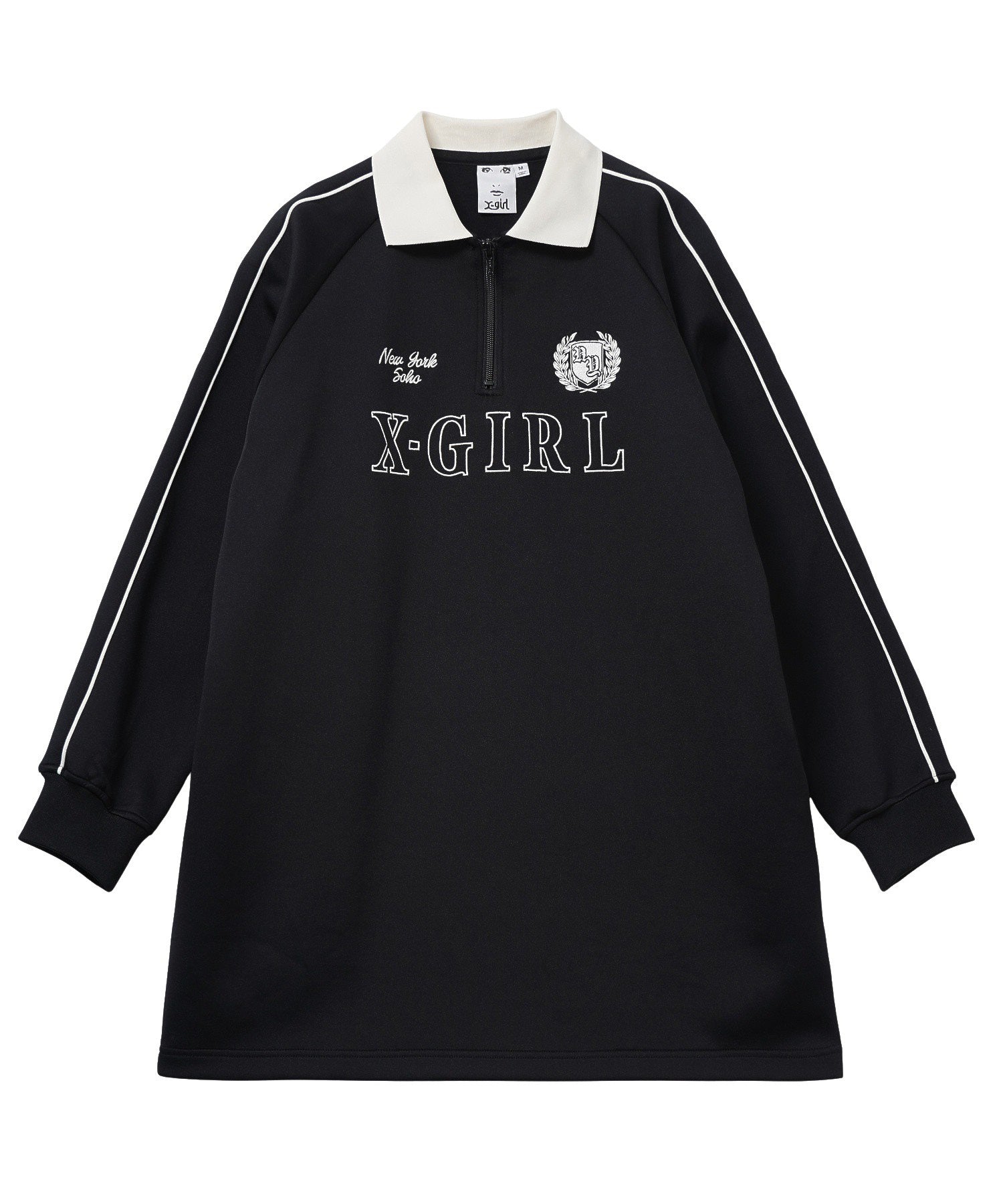 HALF ZIP JERSEY DRESS