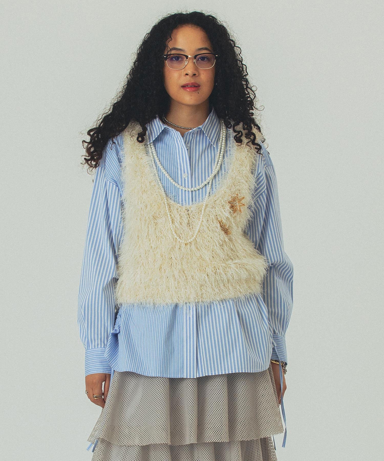 STRIPE DRAWSTRING SHIRT