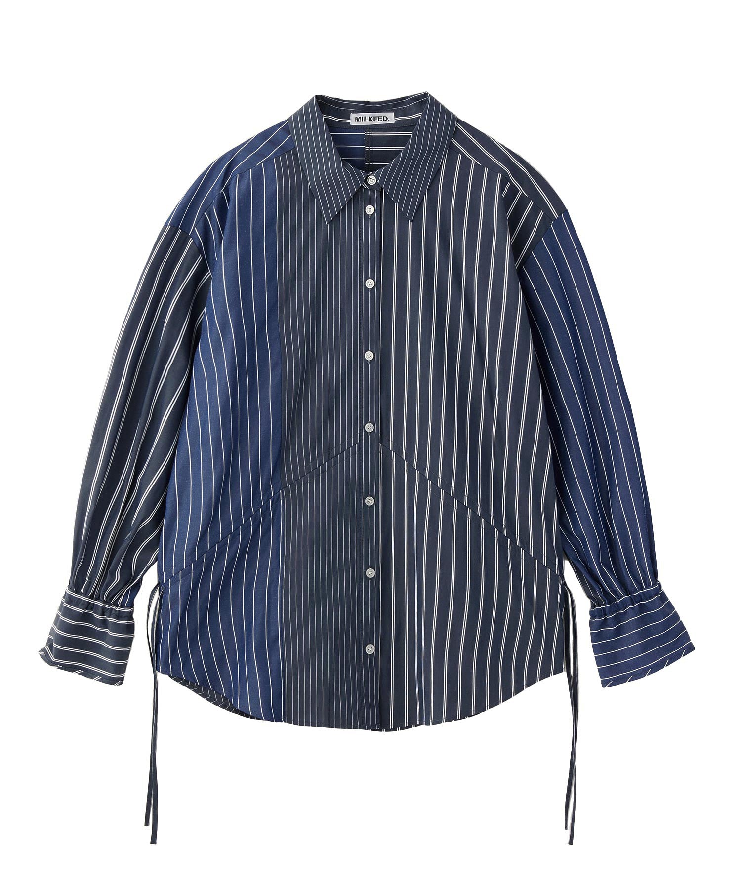 STRIPED SHIRRING SHIRT