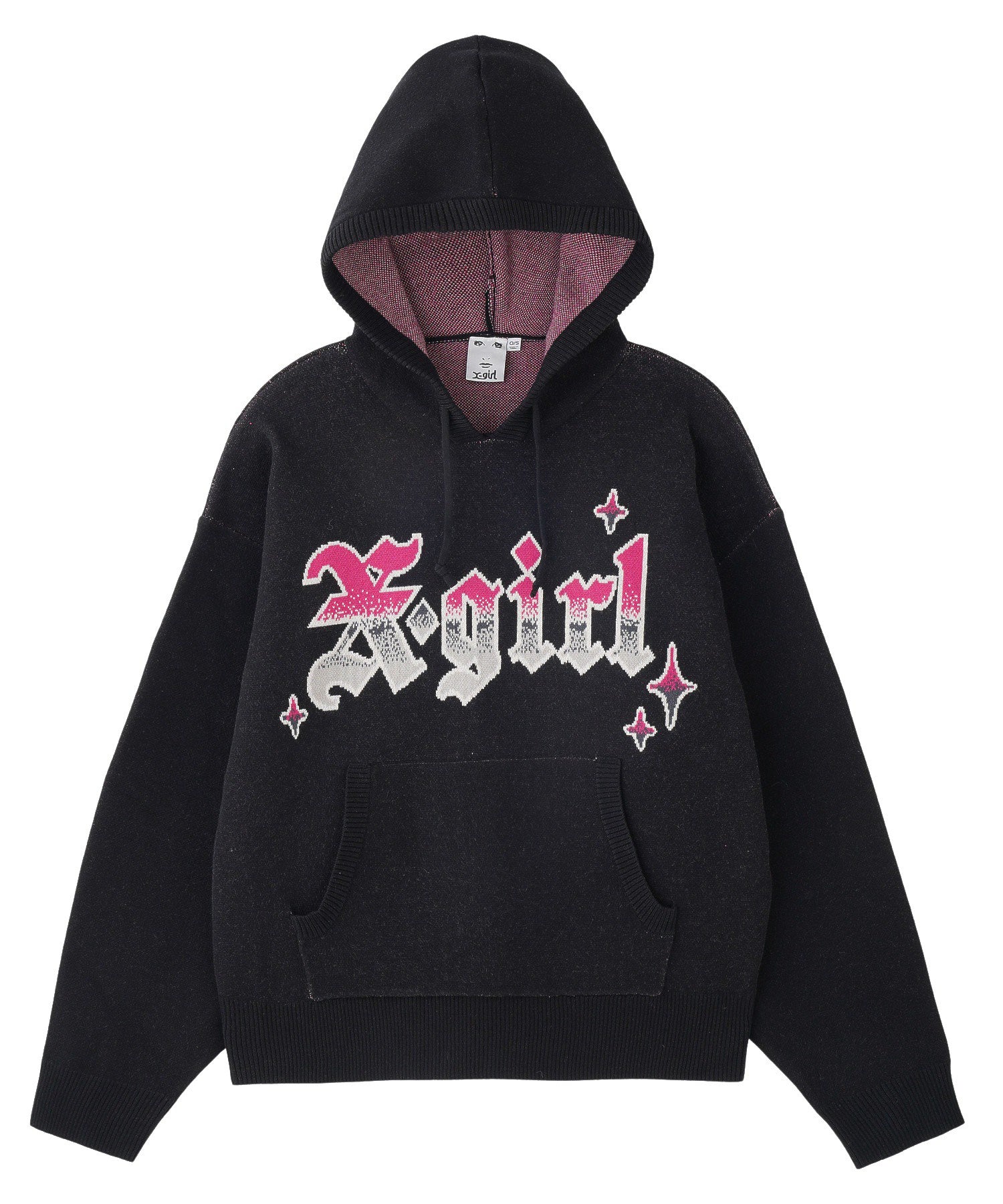 GRADIENT LOGO JACQUARD KNIT HOODIE