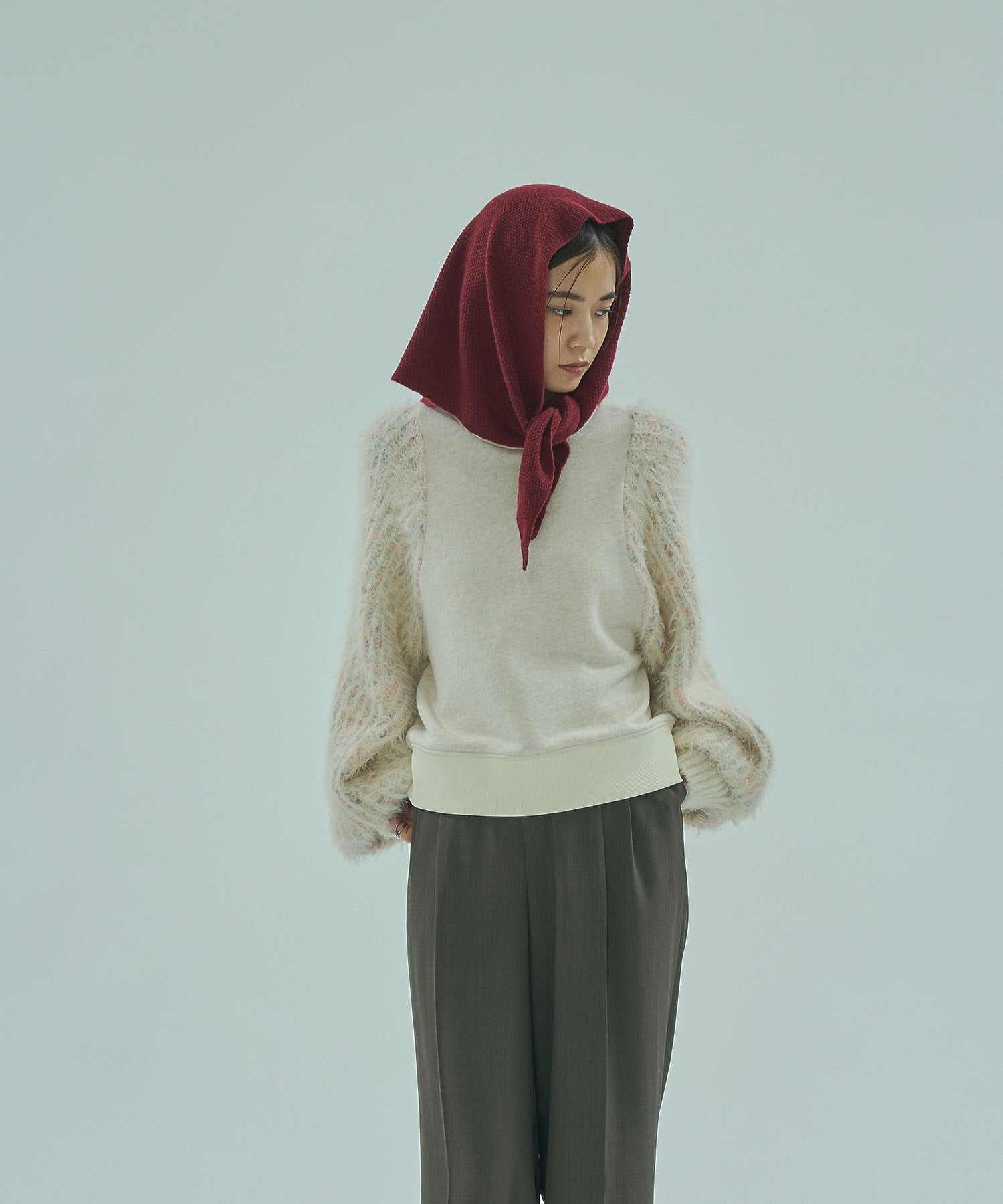 mici/KNIT VOLUME SLEEVES TOP
