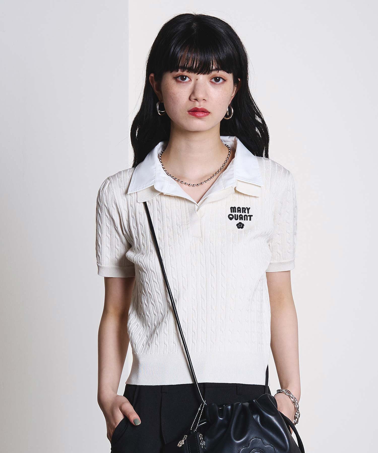 【ROSE BUD別注】MARY QUANT/LAYERED POLO KNIT