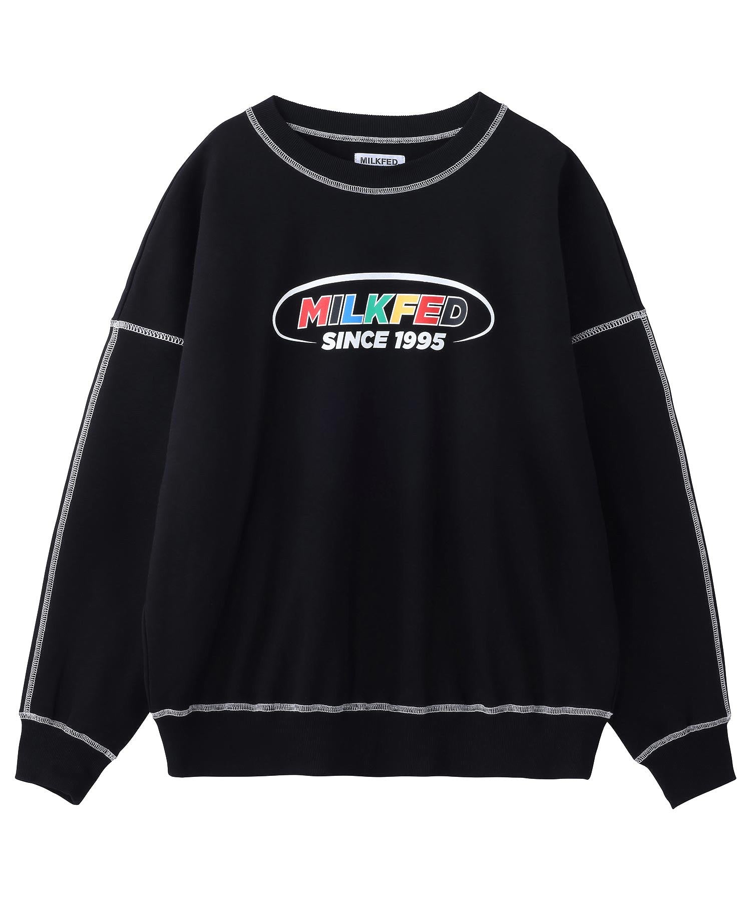 COLORFUL EMBROIDERY LOGO SWEAT TOP MILKFED.