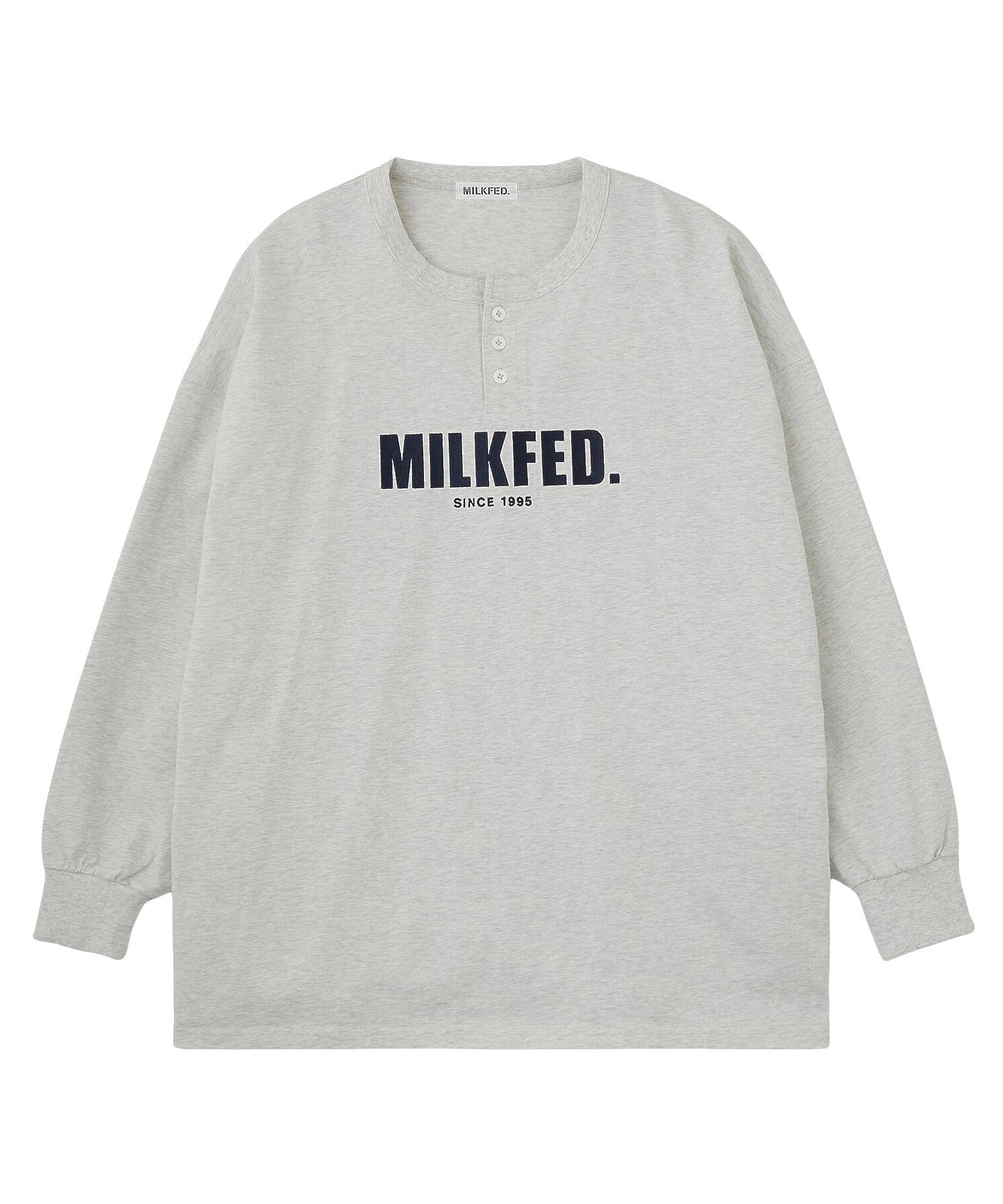 HENLEY NECK BIG L/S TOP