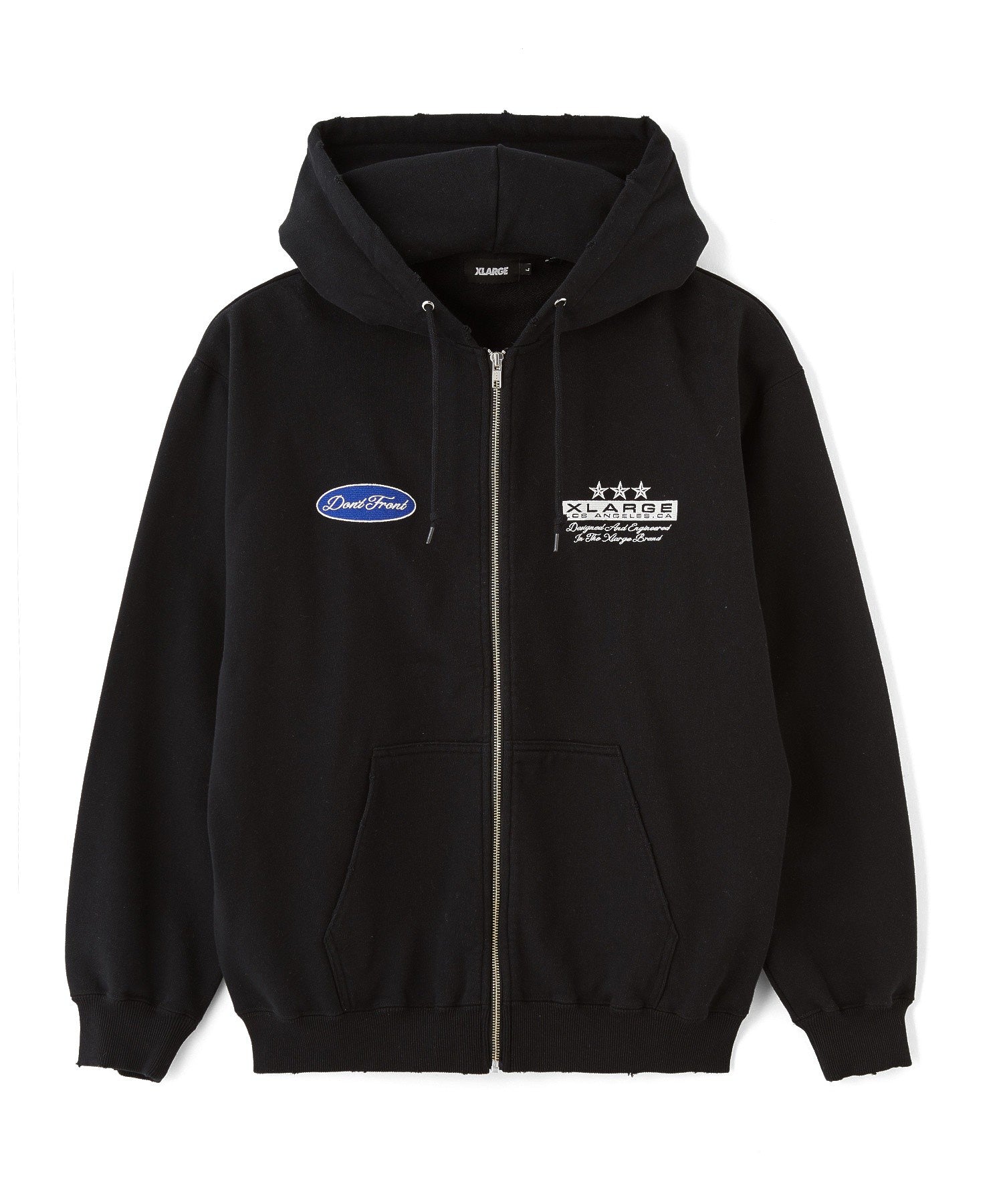 DAMAGED ZIP HOODED SWEATSHIRT