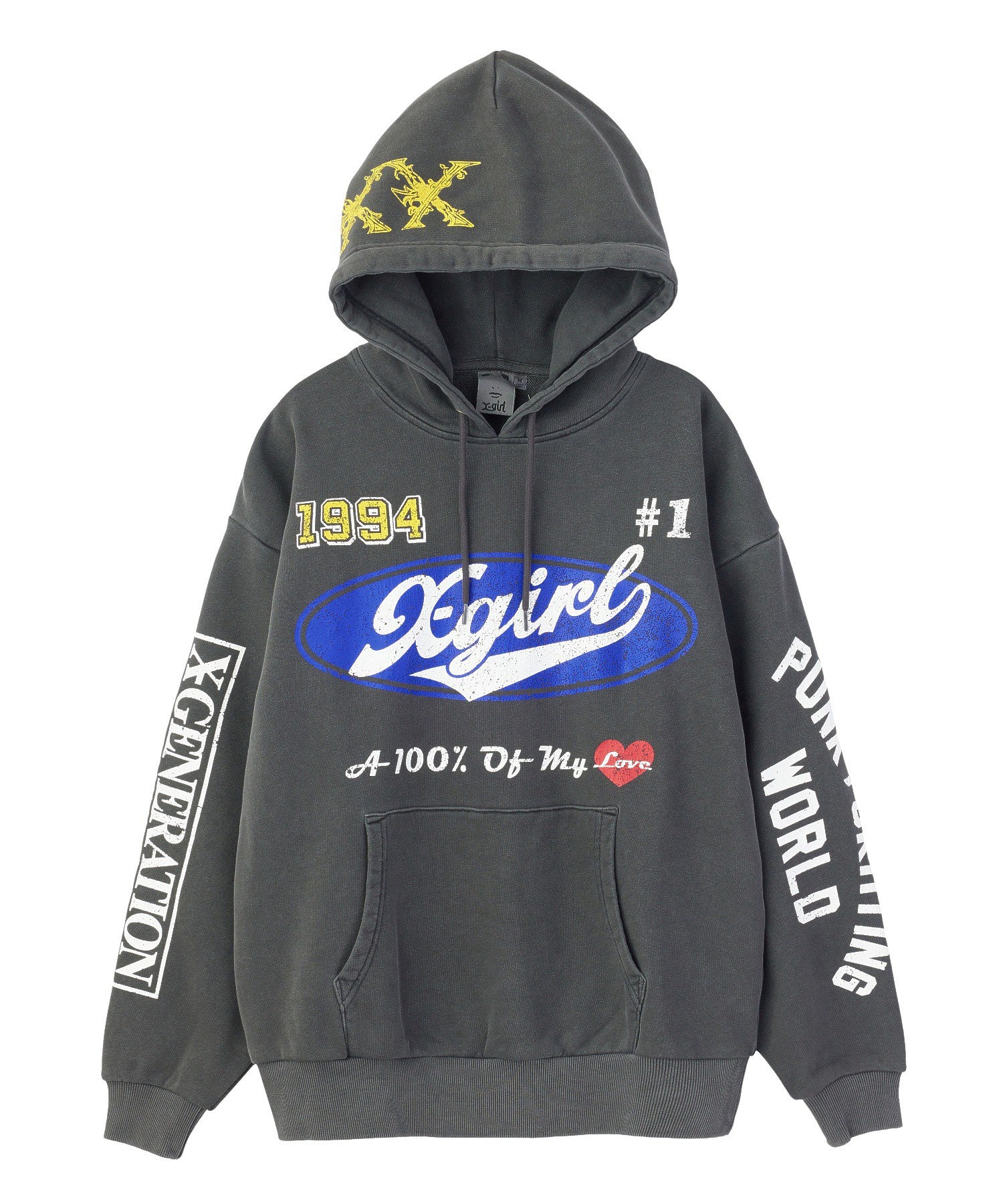 FADED MIX LOGO SWEAT HOODIE