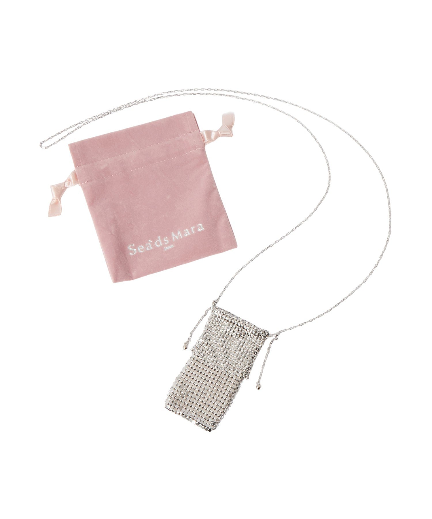 Sea’ds mara/Metal mesh lip case necklace