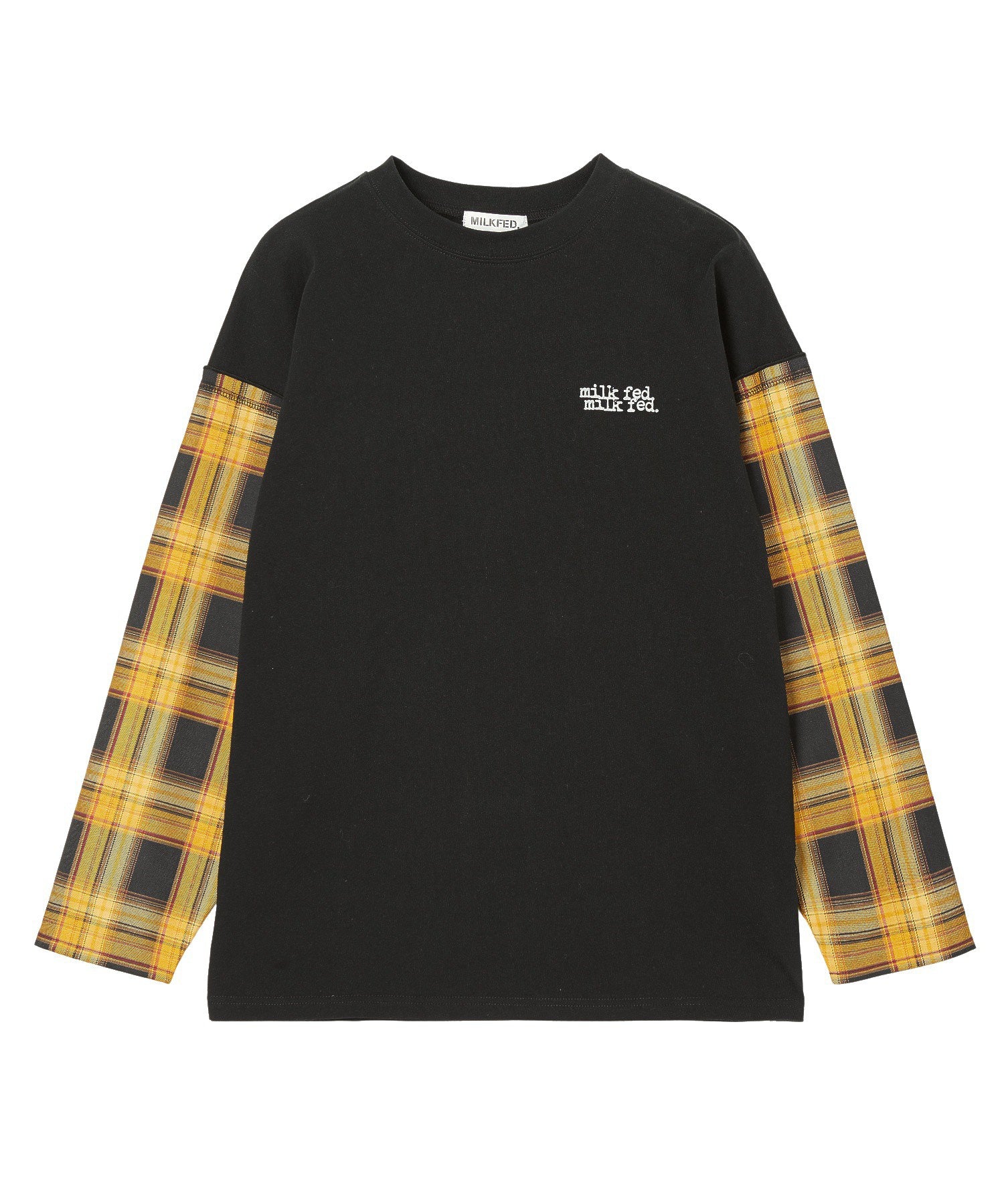 PLAID SLEEVES L/S TOP