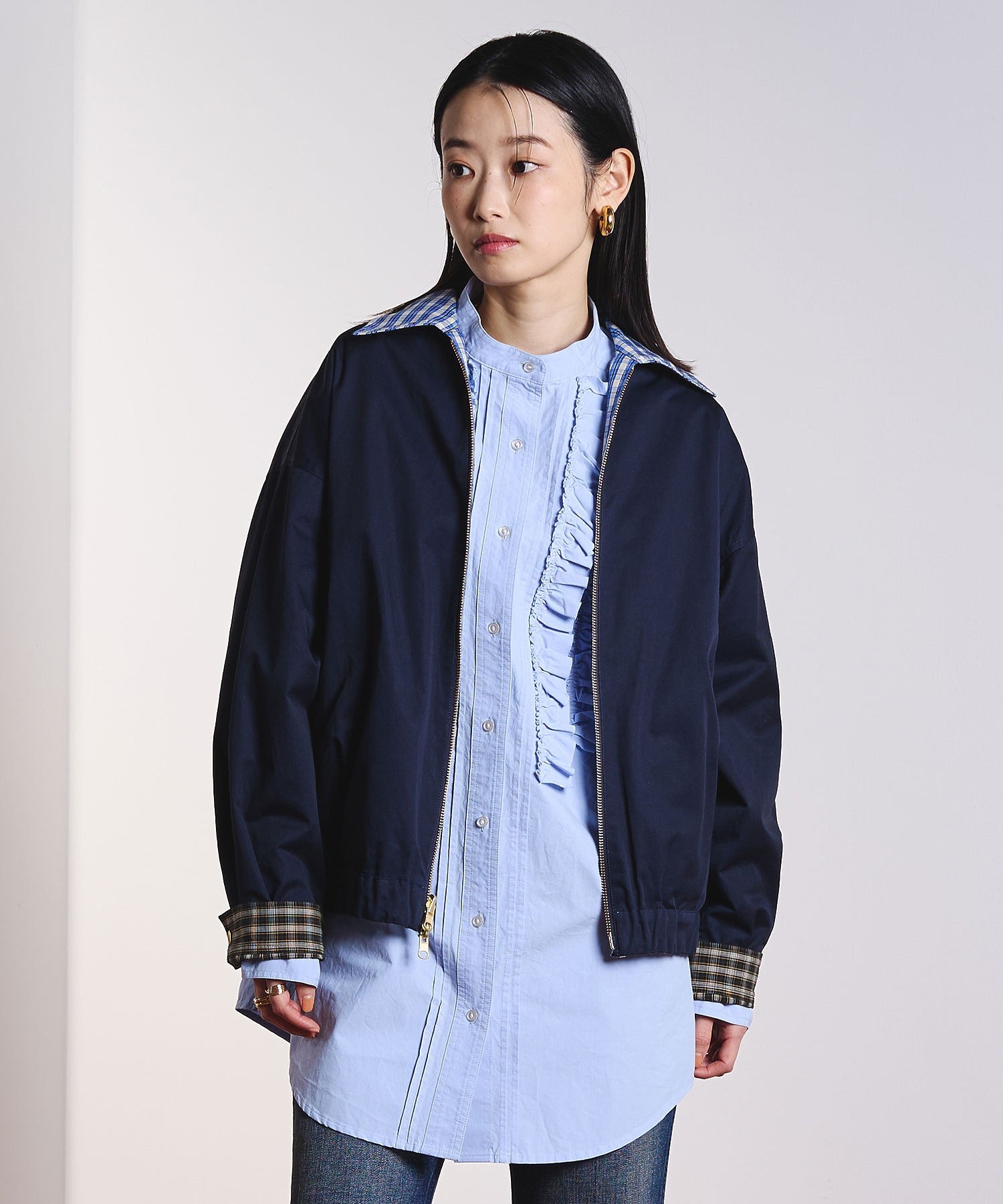 CREOLME/REVERSIBLE CHECK JACKET