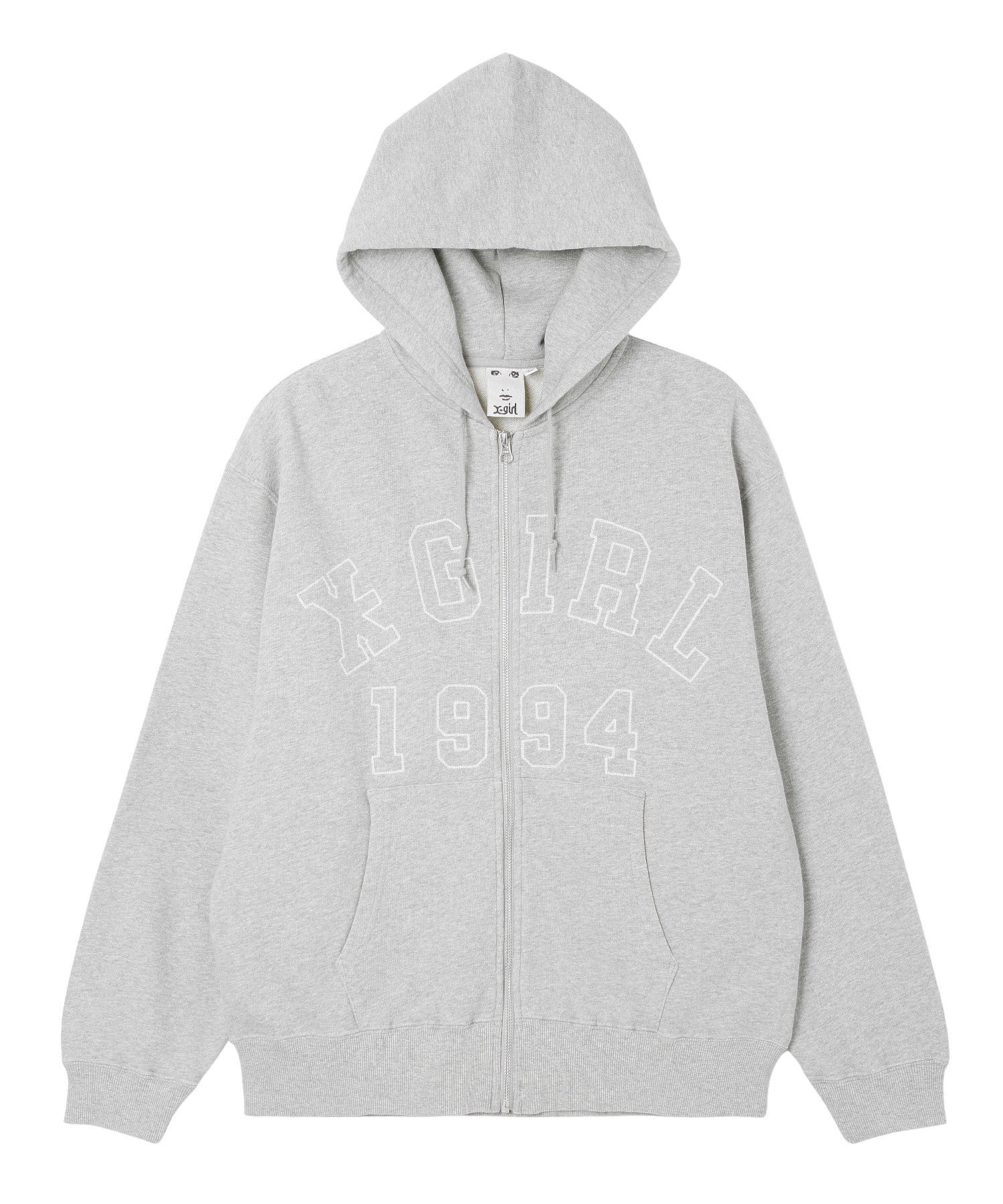 LOGO PATCH AND STITCH ZIP UP SWEAT HOODIE