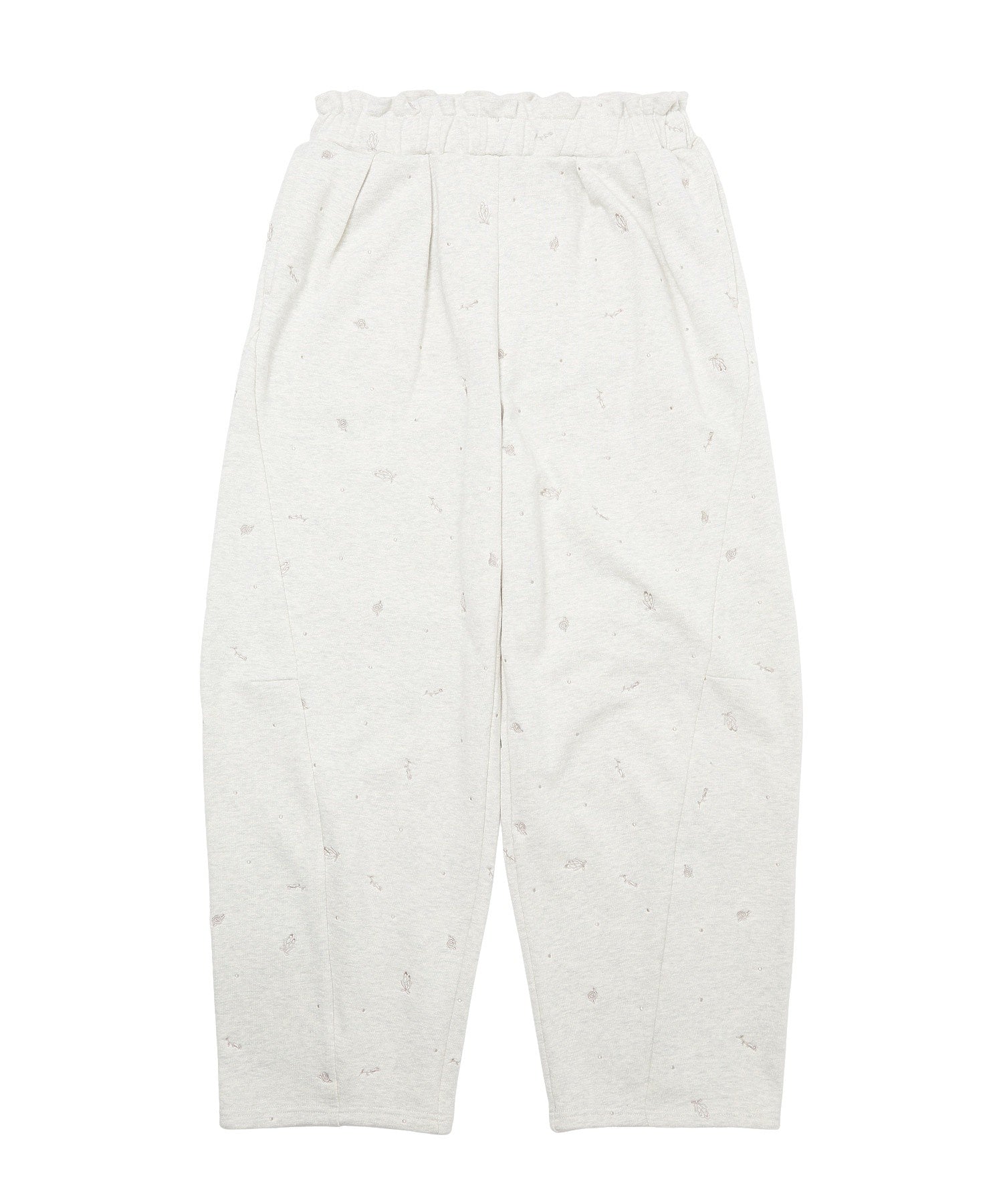 EMBROIDERED ROSE SWEAT WIDE PANTS