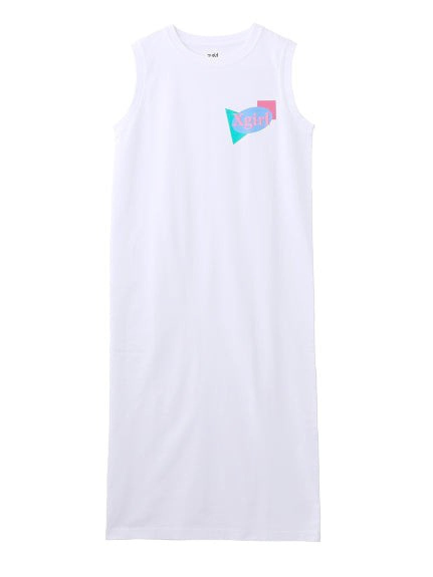 PLANE SHAPES LOGO TANK DRESS X-girl