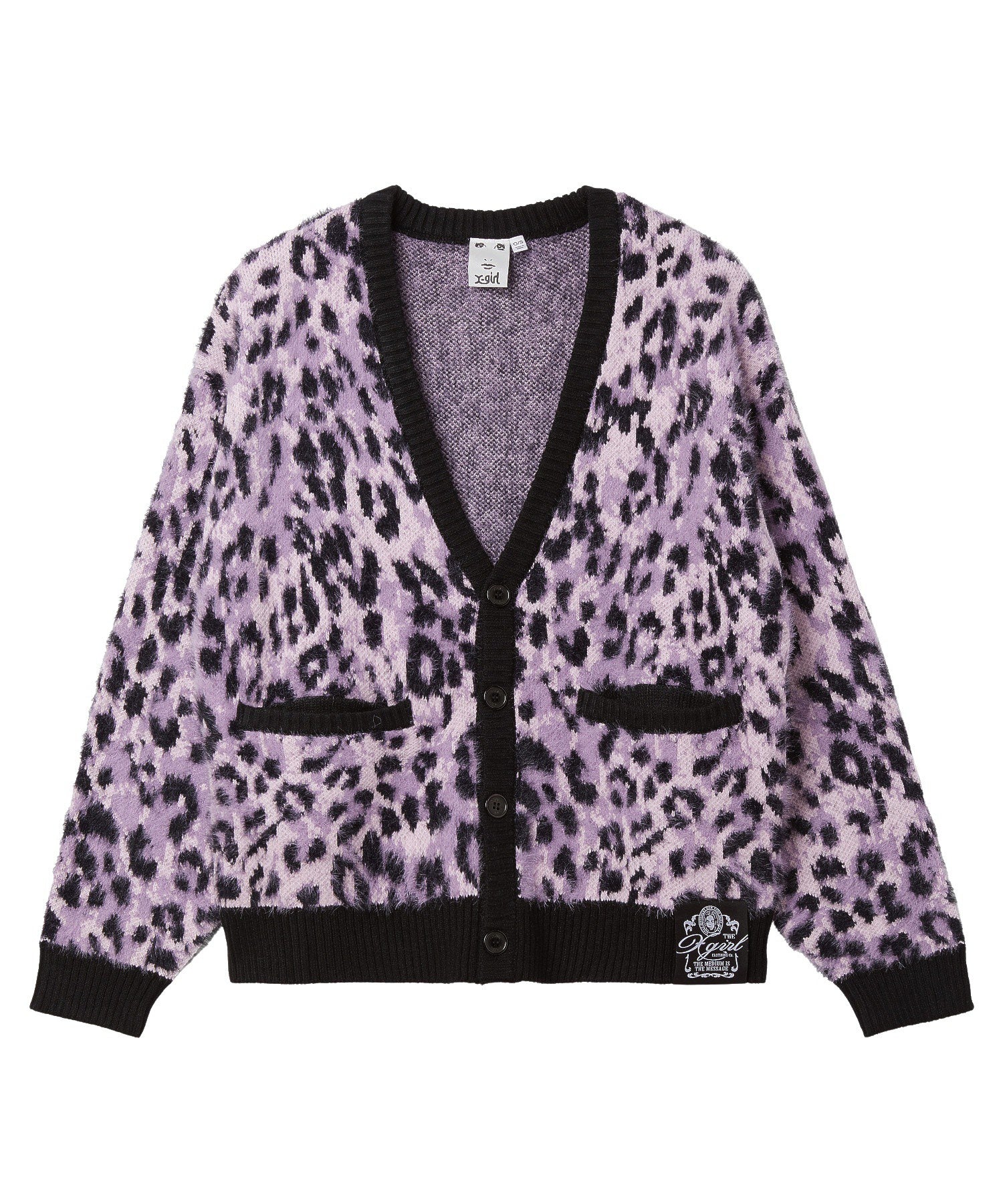LEOPARD SHAGGY KNIT CARDIGAN