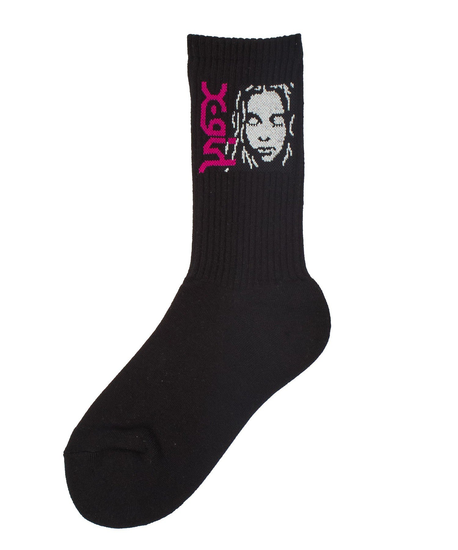 SIDE LOGO FACE RIBBED SOCKS