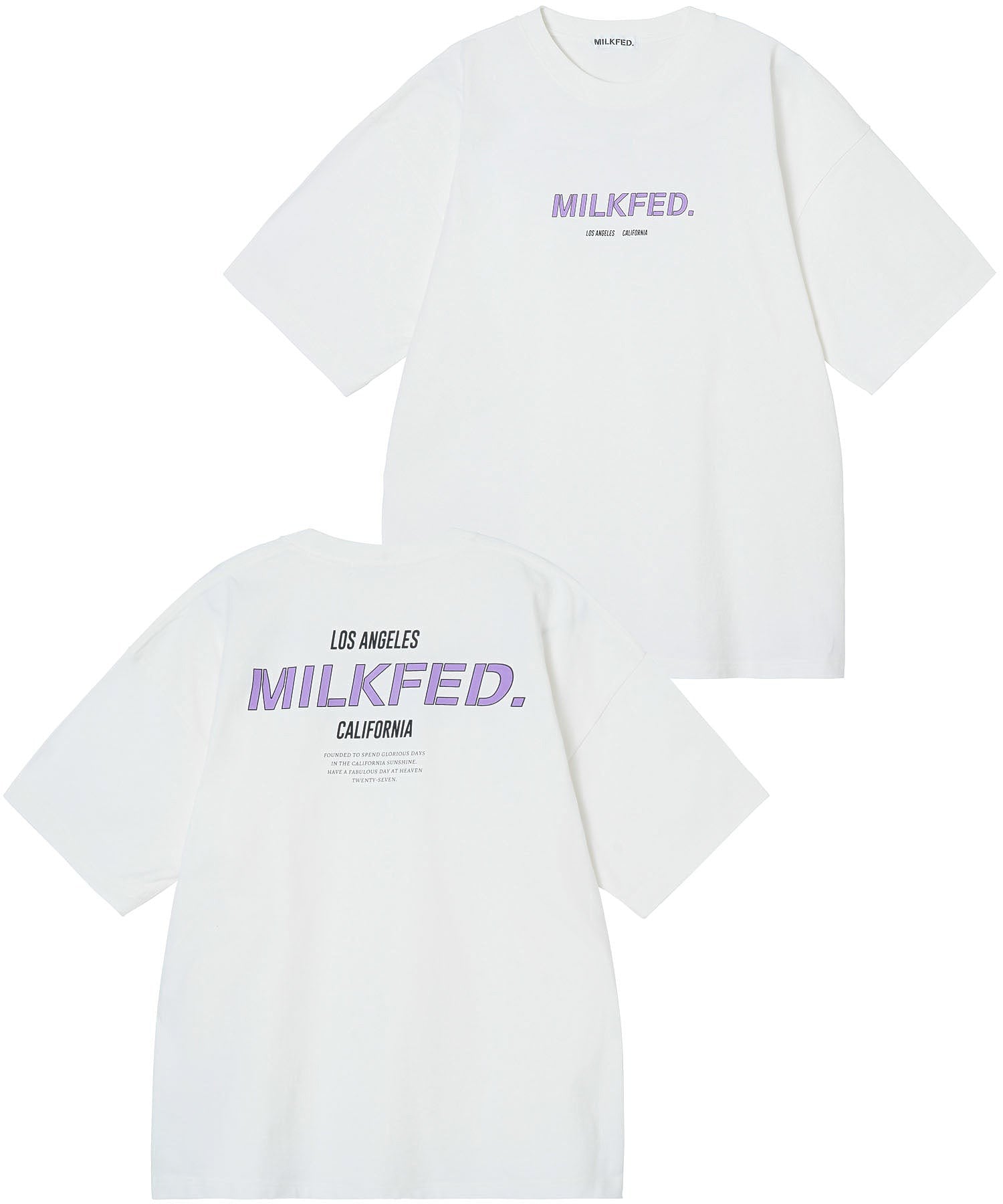 WIDE S/S TEE SLANTED STENCIL MILKFED.