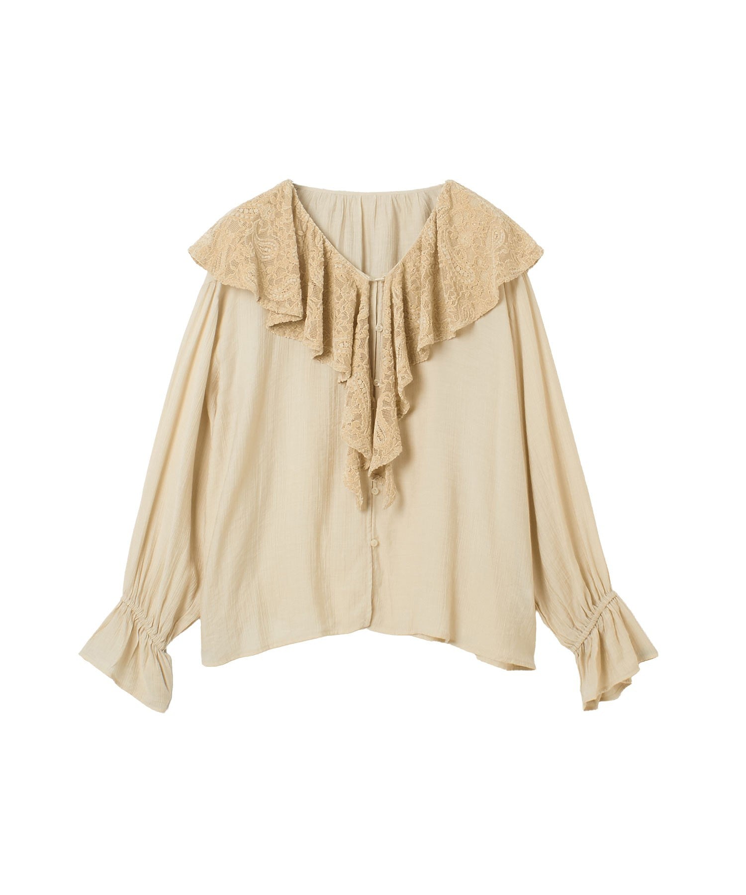 RUFFLE DETAIL LACE BLOUSE