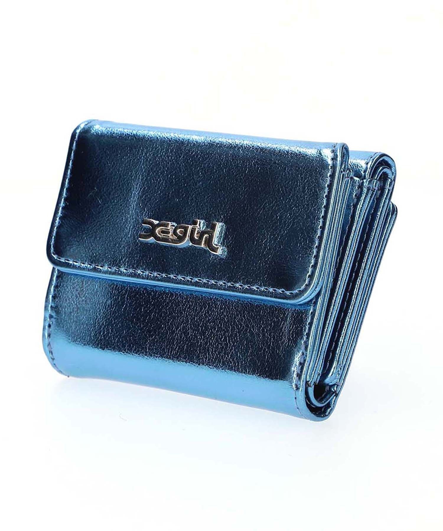 METALLIC FAUX LEATHER MINI WALLET X-girl