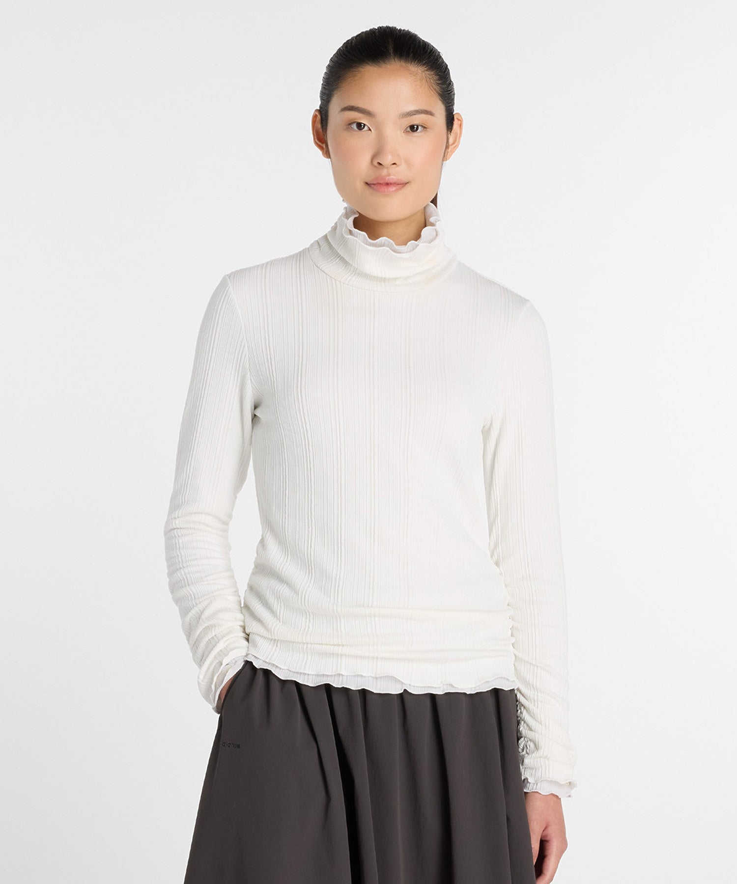 NEW BALANCE/ニューバランス/W NB Grey COLOR BLOCK L/S TOP WT61O1JA