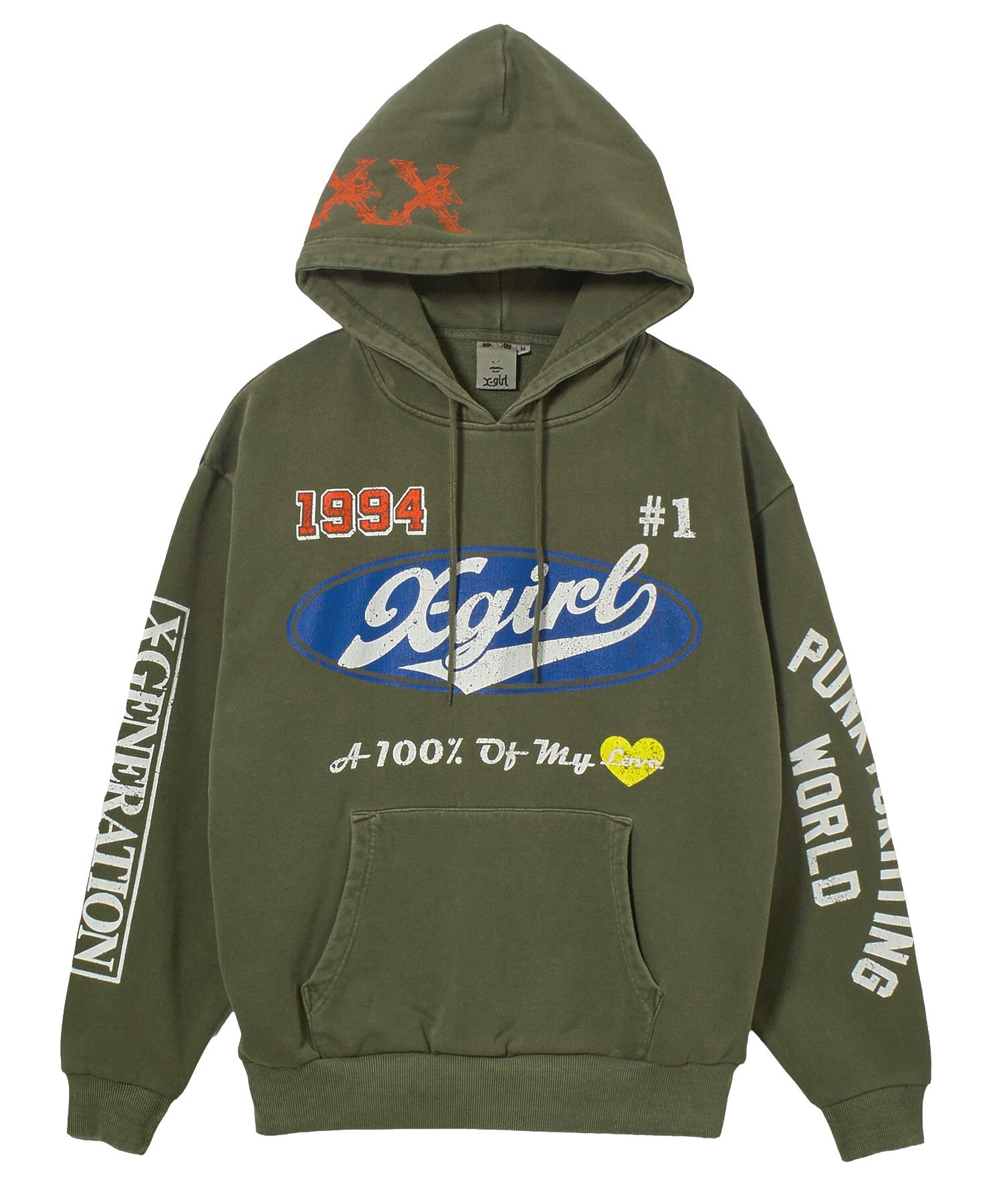 FADED MIX LOGO SWEAT HOODIE
