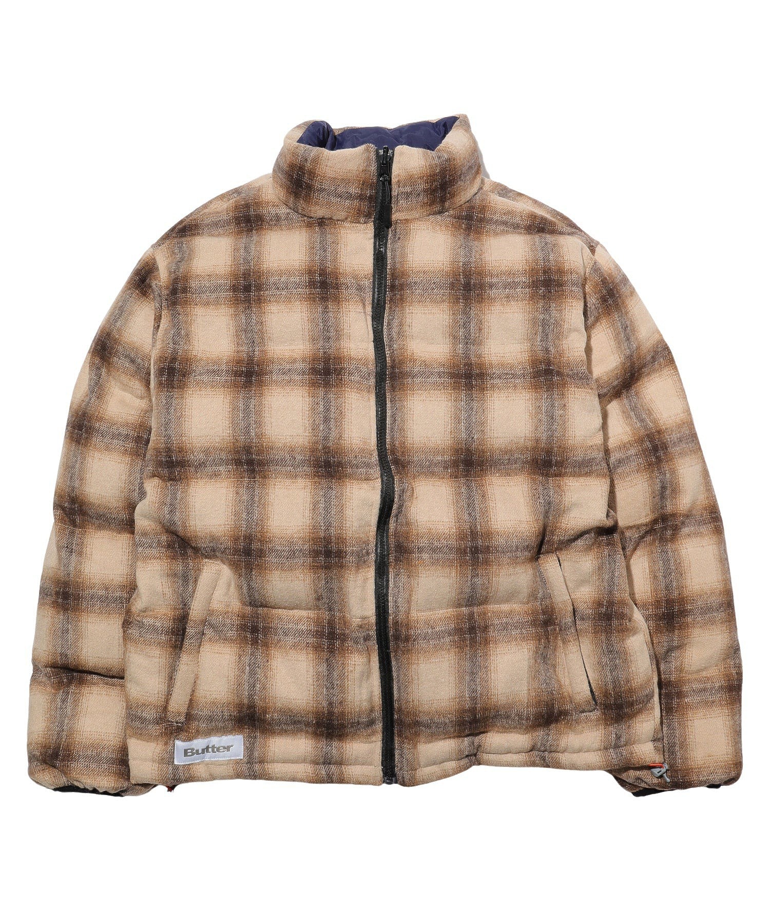 BUTTER/バター/Reversible Plaid Puffer Jacket