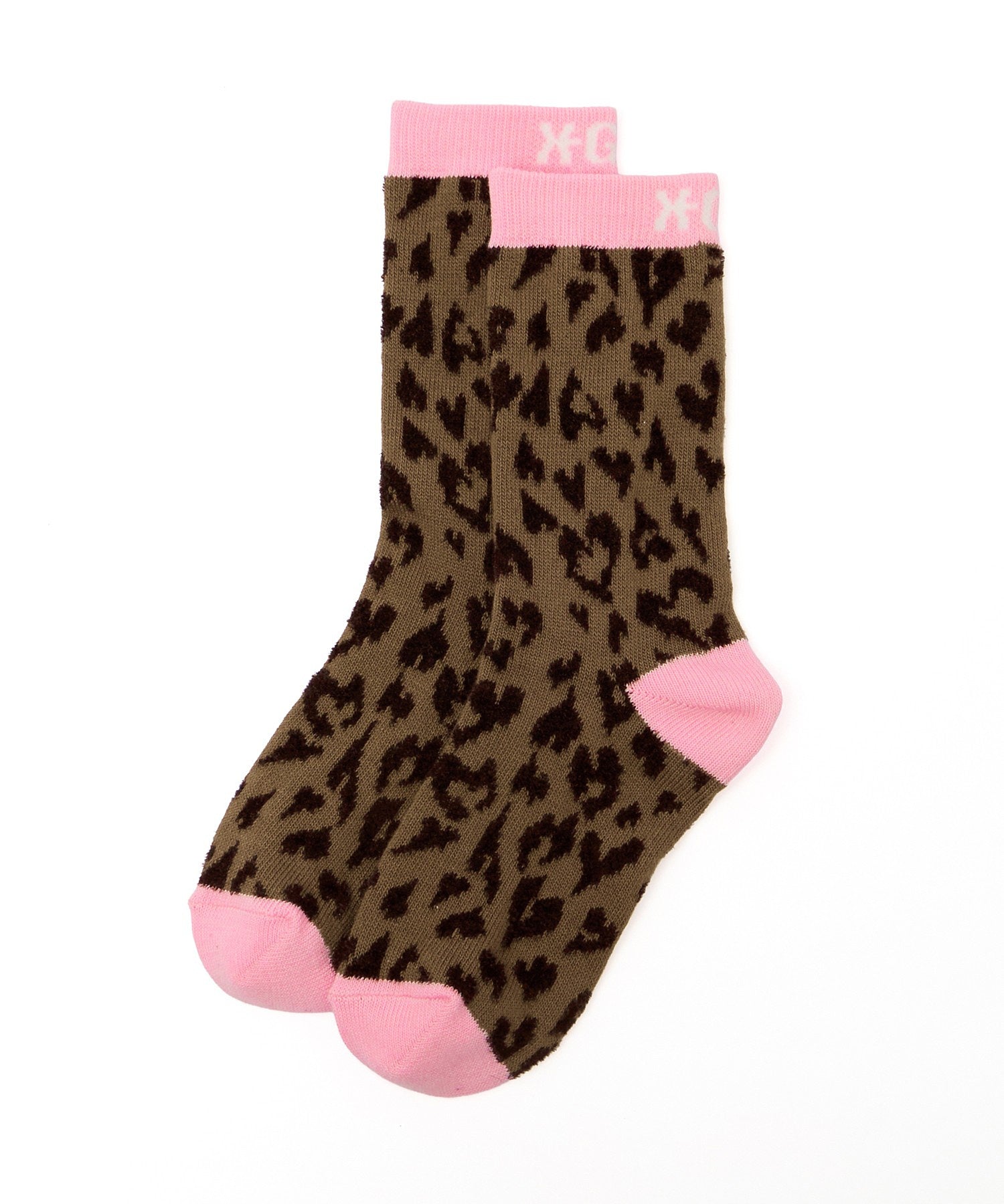 HEART LEOPARD JACQUARD SOCKS