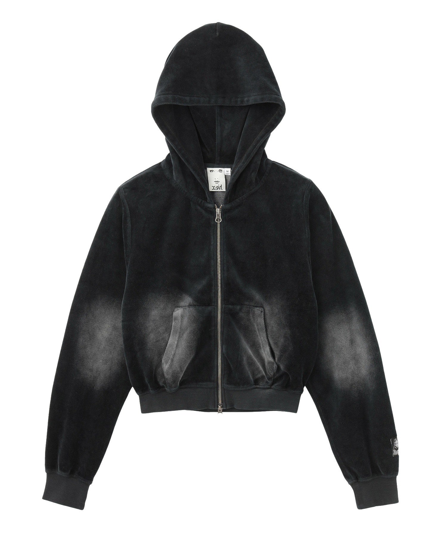 FADED VELOUR COMPACT ZIP UP HOODIE