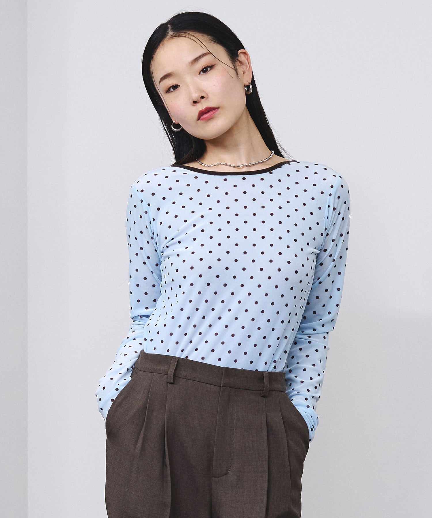 SHEER VELOUR DOT TOP