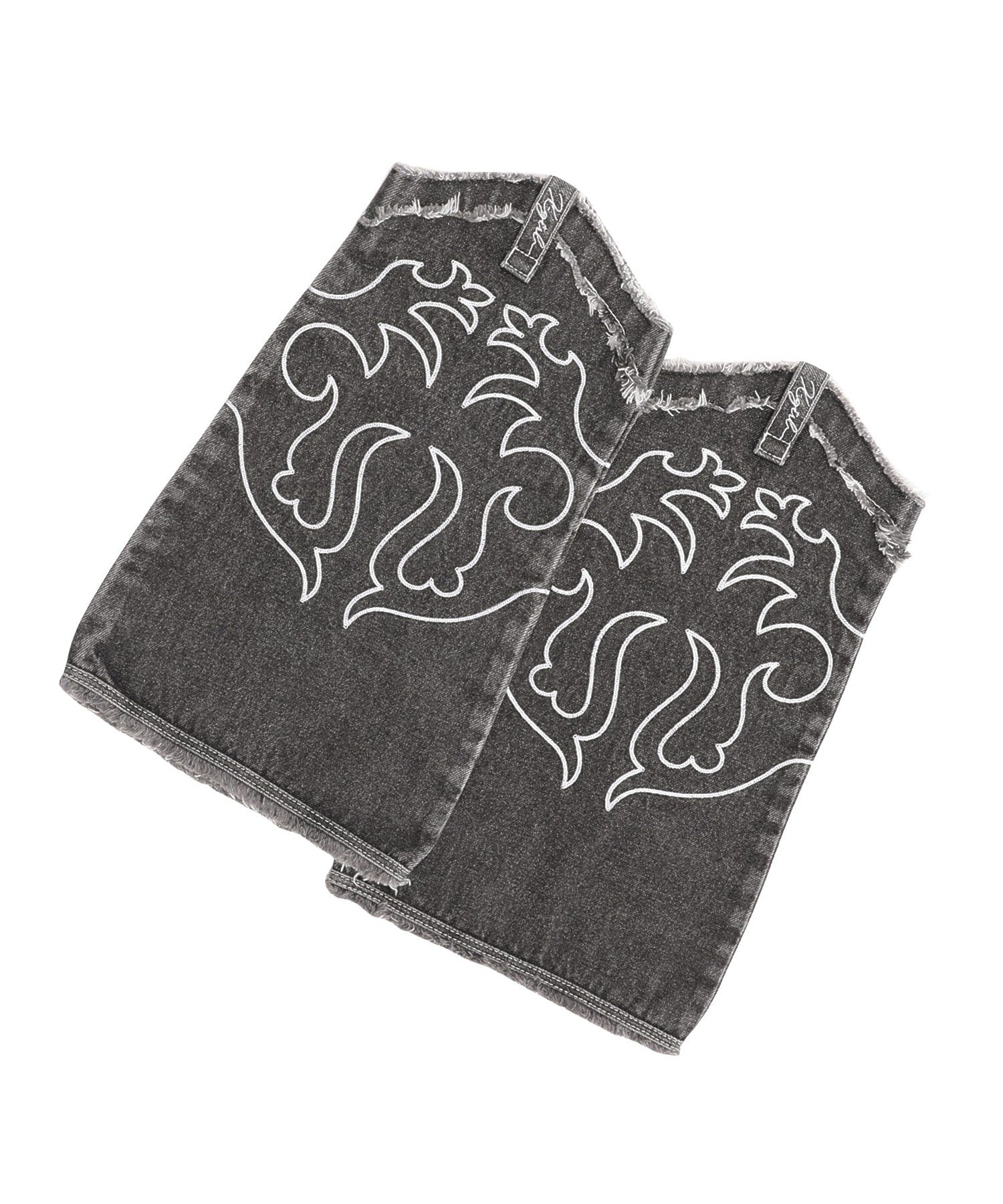 EMBROIDERED DENIM LEG WARMER