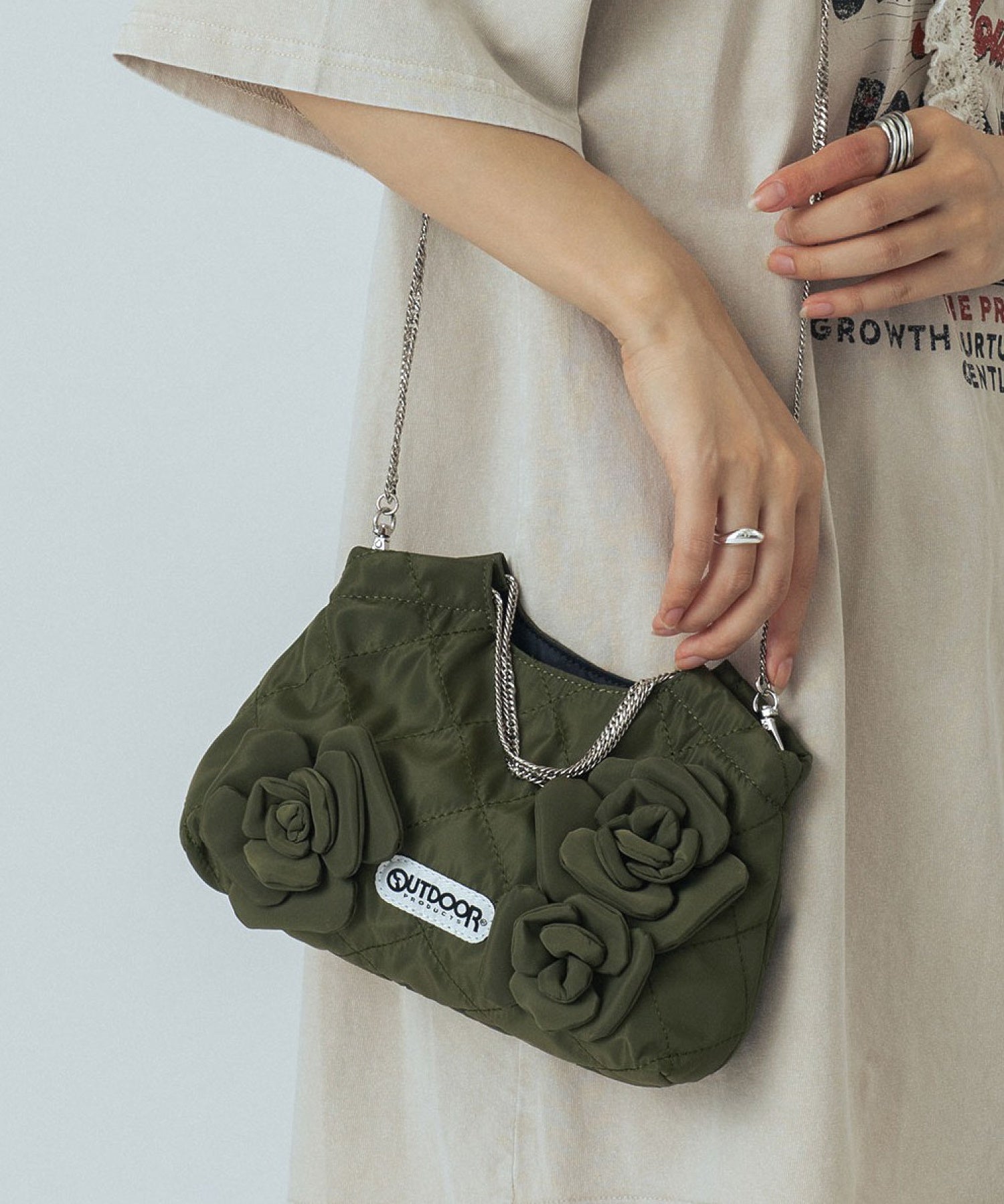 【ROSE BUD別注】OUTDOOR/FLOWER QUILTING MINI BAG