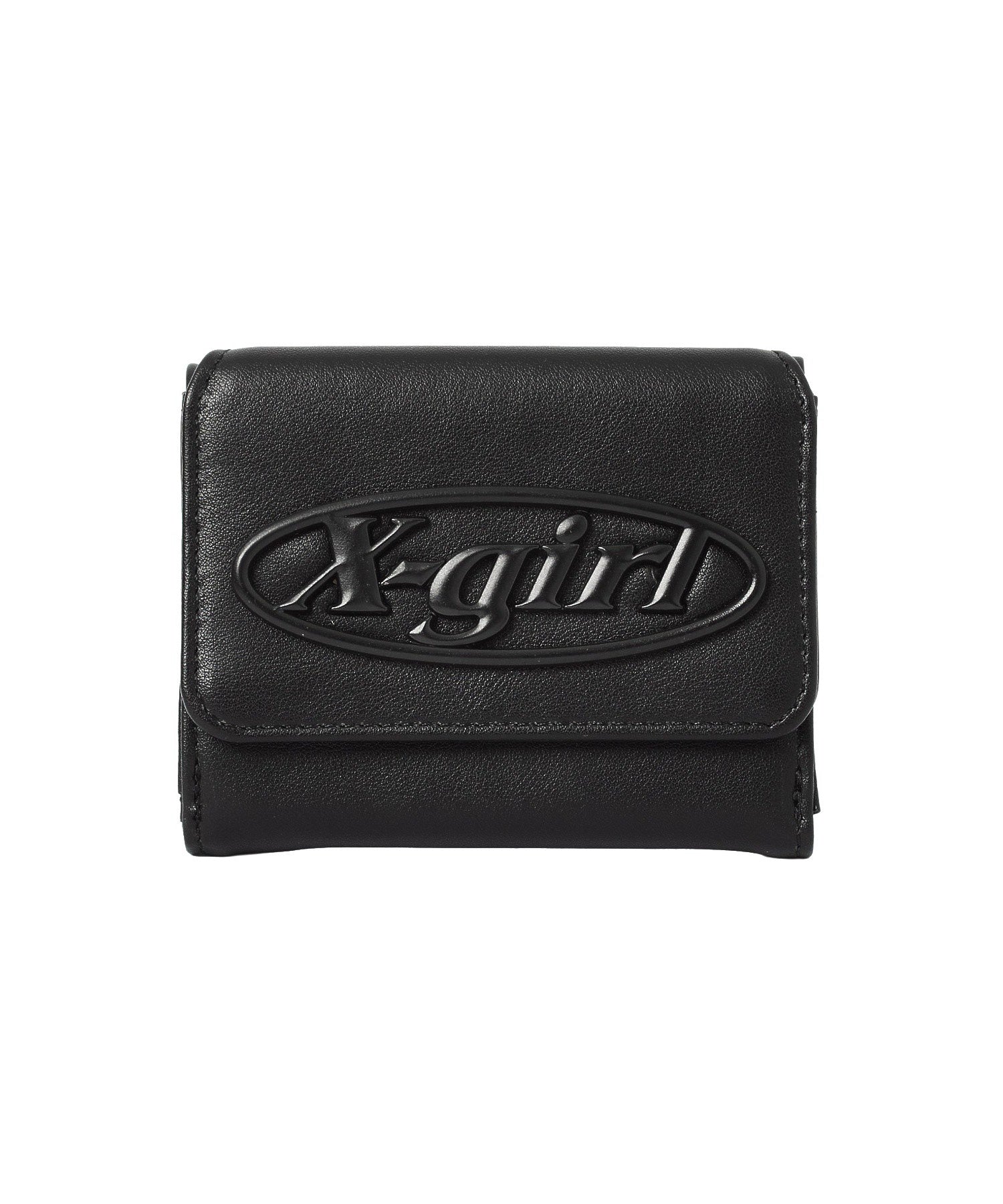 TONAL OVAL LOGO BUCKLE FAUX LEATHER MINI WALLET