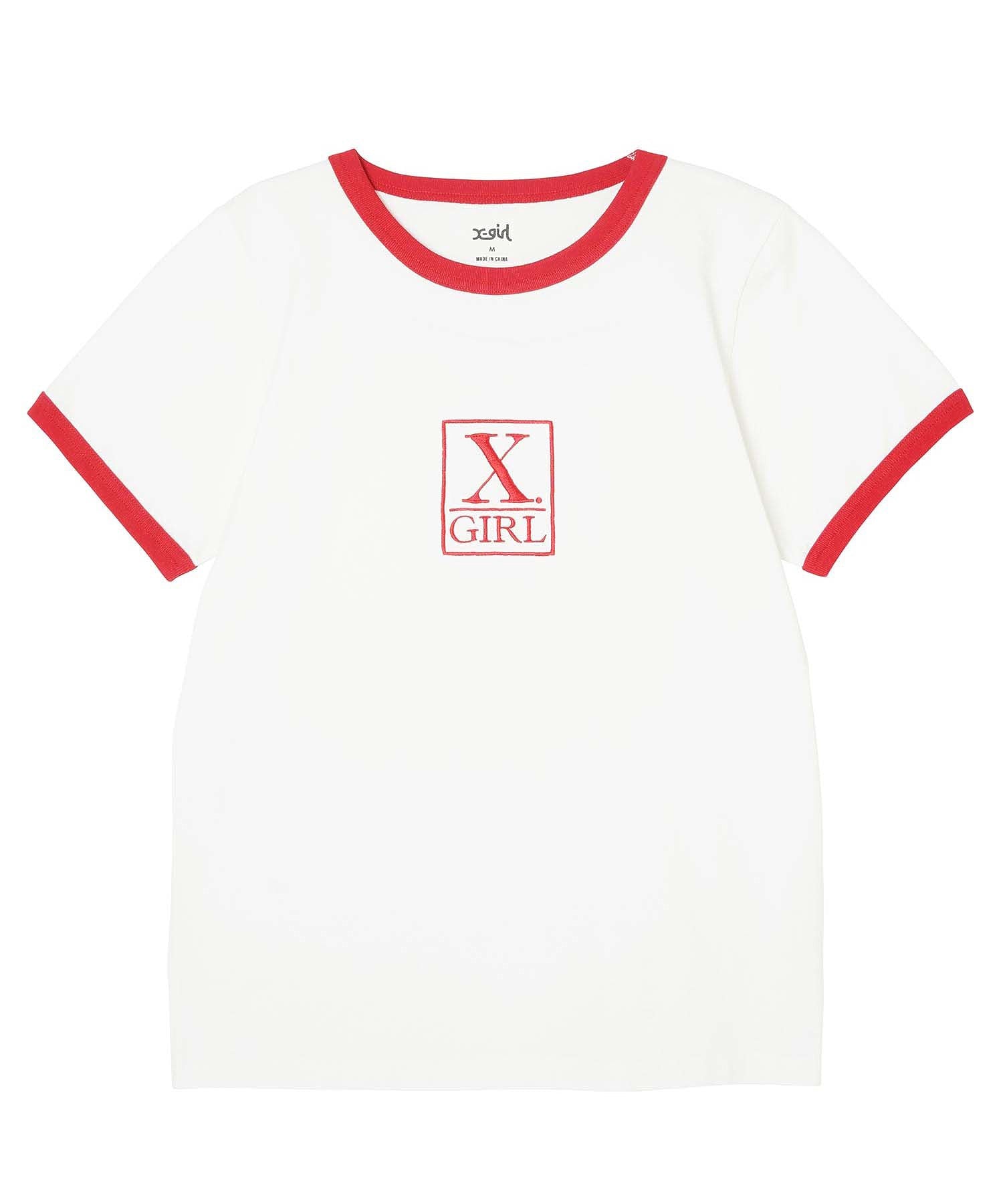 SQUARE LOGO S/S CLASSIC RINGER TEE X-girl