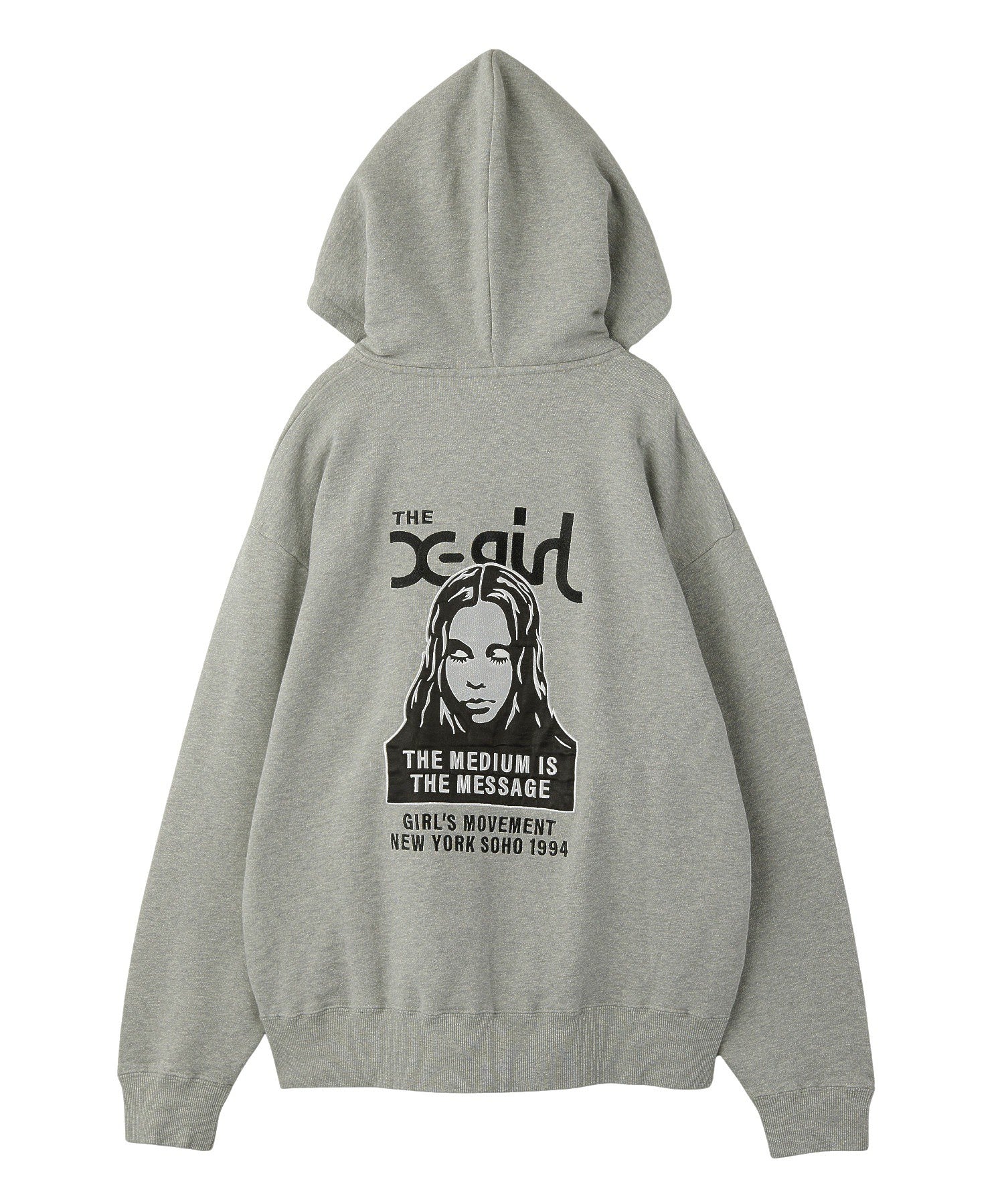FACE PATCH AND LOGO ZIP UP SWEAT HOODIE