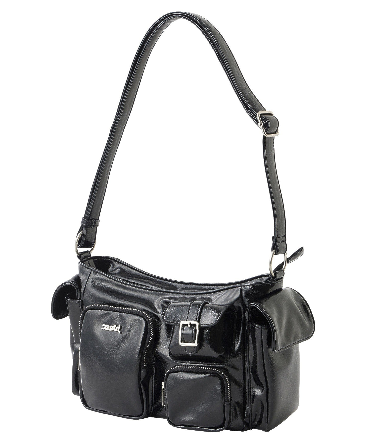 MULTI POCKET FAUX LEATHER HAND BAG