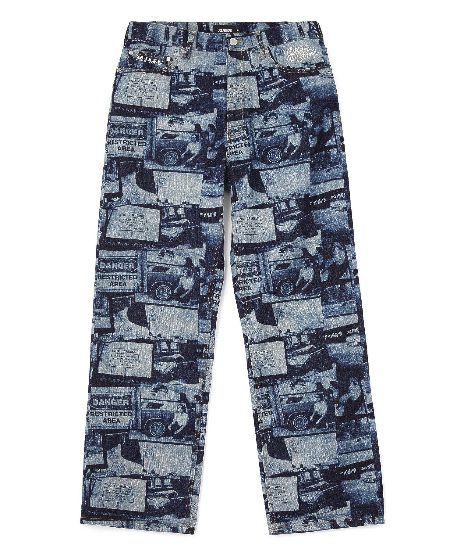 XLARGE×ESTEVAN ORIOL ALLOVER PRINT DENIM PANTS