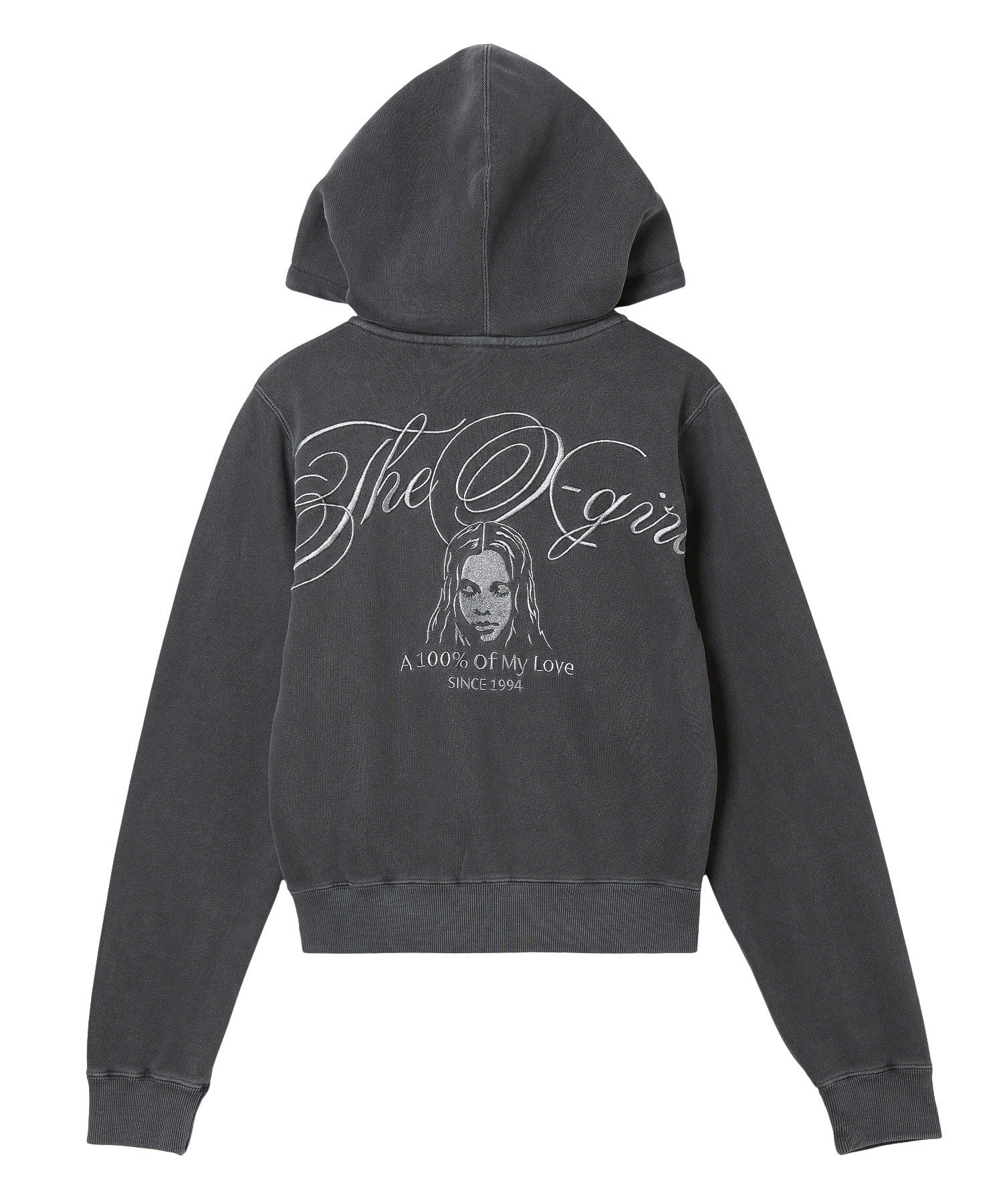 FACE AND SCRIPT LOGO COMPACT ZIP UP SWEAT HOODIE