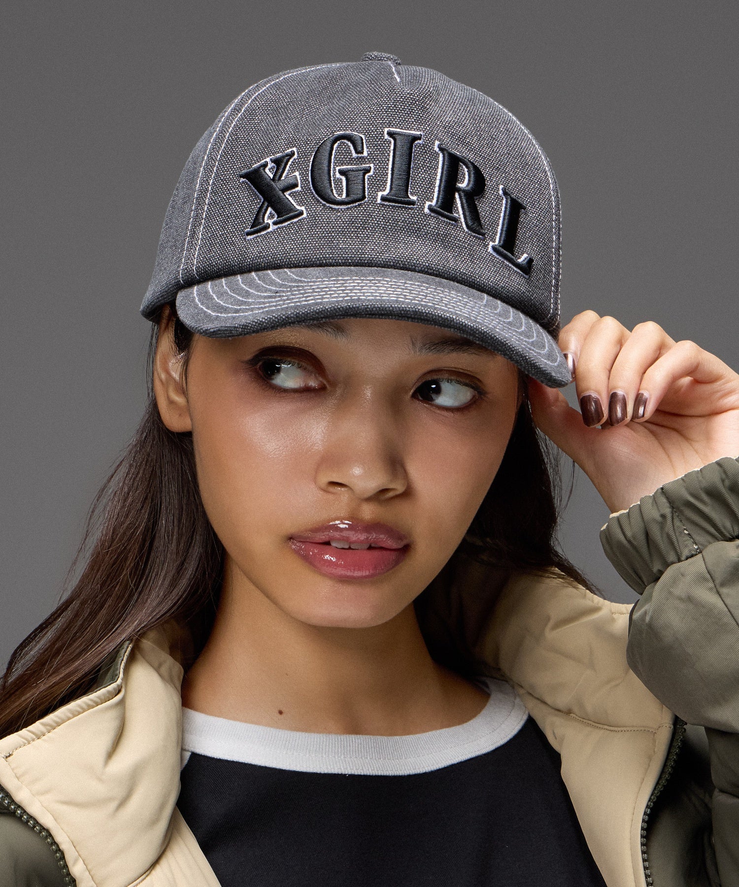 CONTRAST STITCH 5PANEL CAP