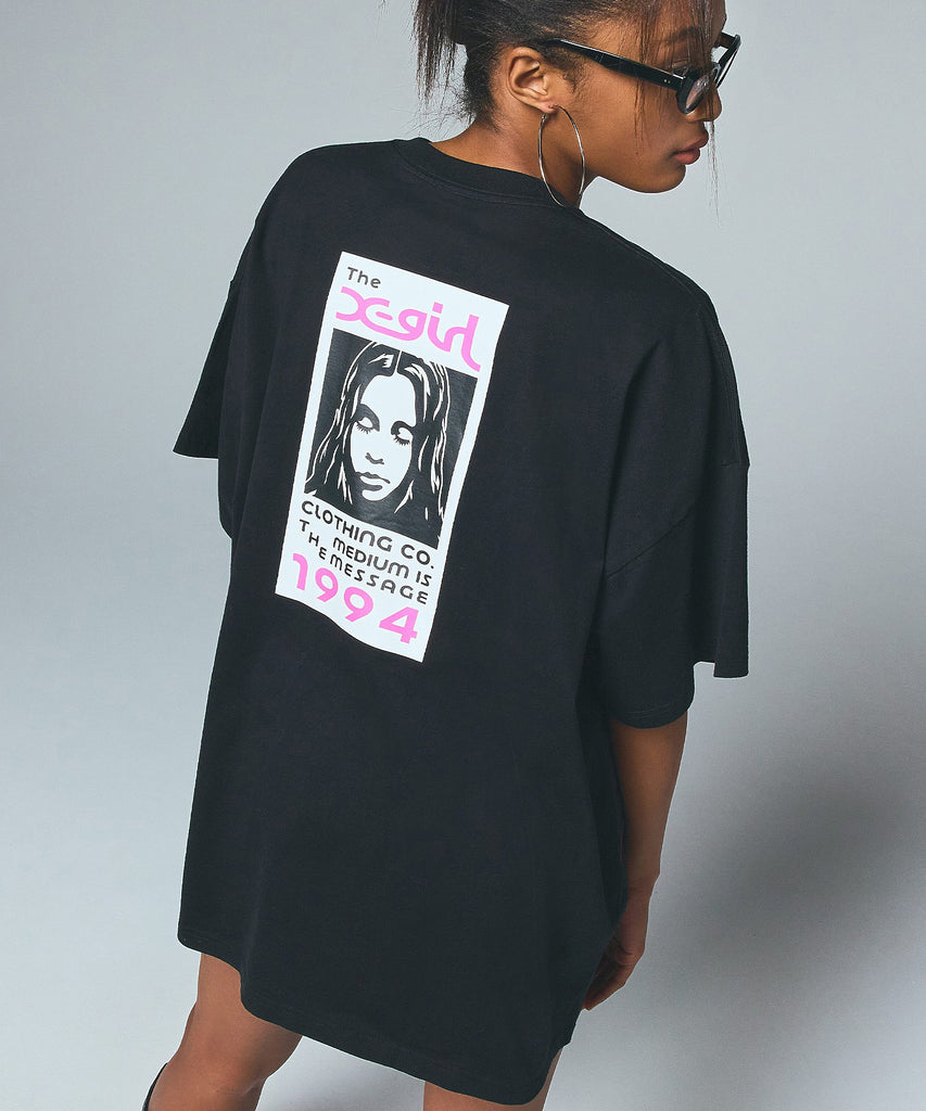 X-girl エックスガール Tシャツ BOX LOGO AND FACE S/S TEE