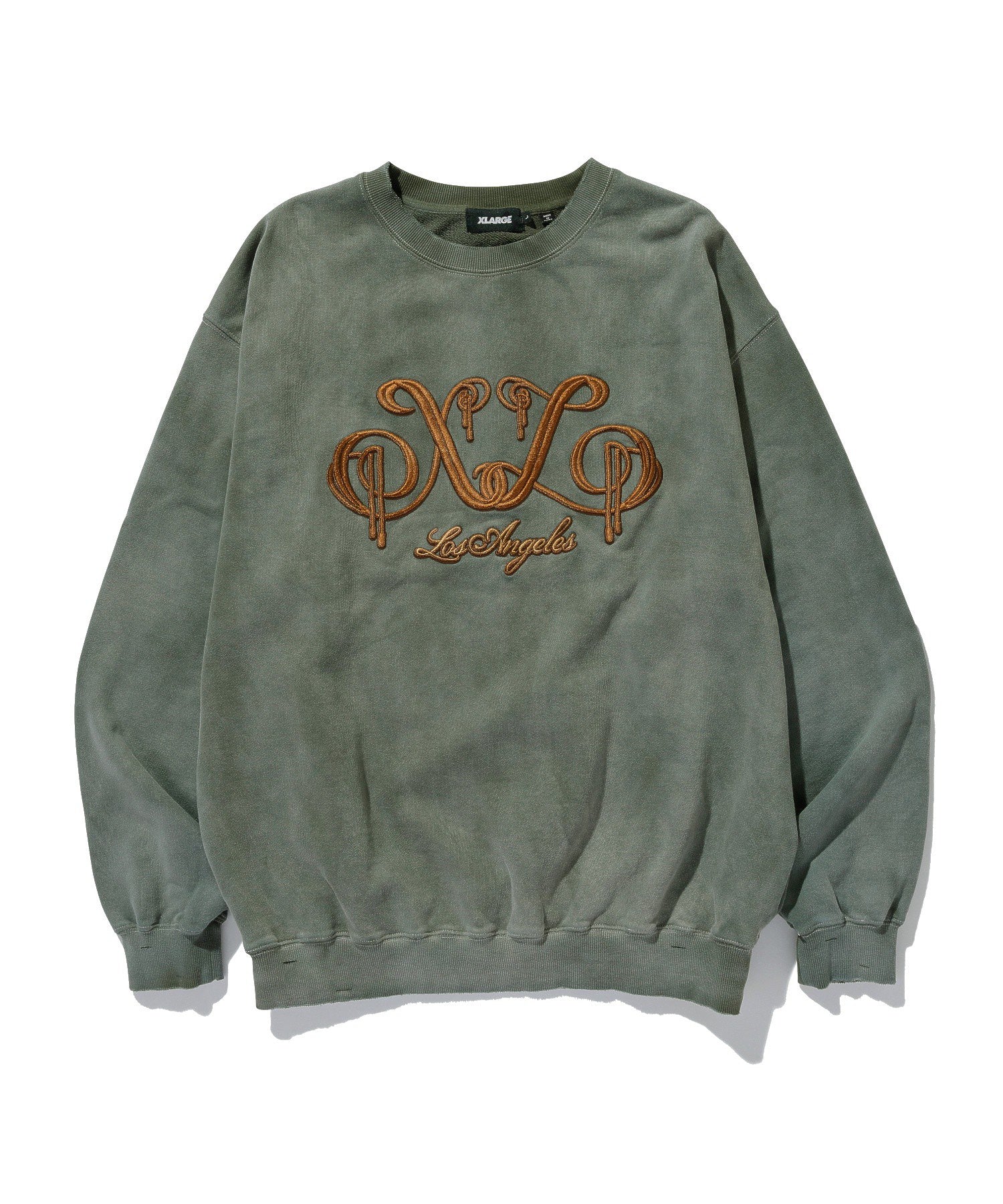 EMBROIDERED BLEACHED CREWNECK SWEATSHIRT